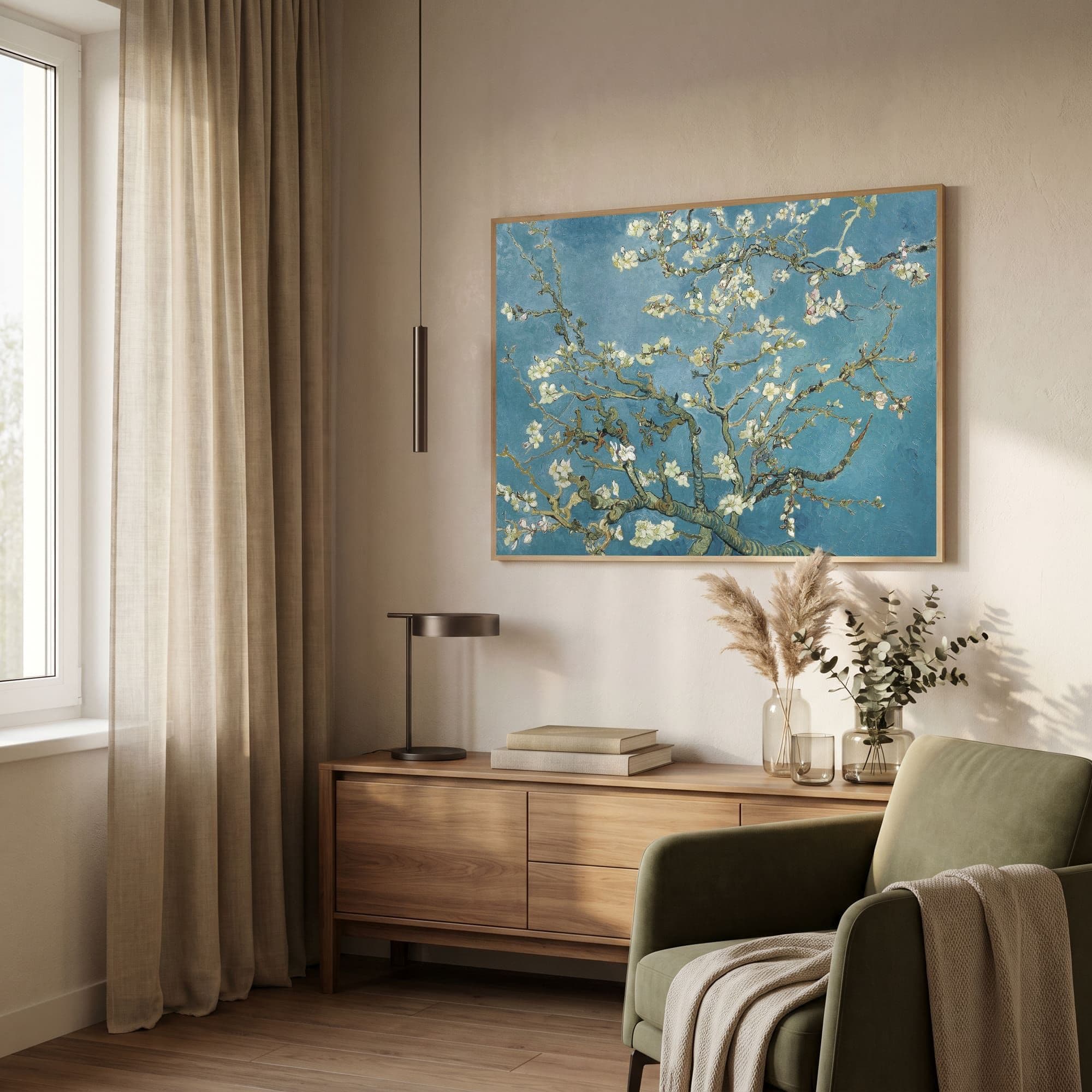 Amandelbloesem - Vincent van Gogh, sfeer woonkamer