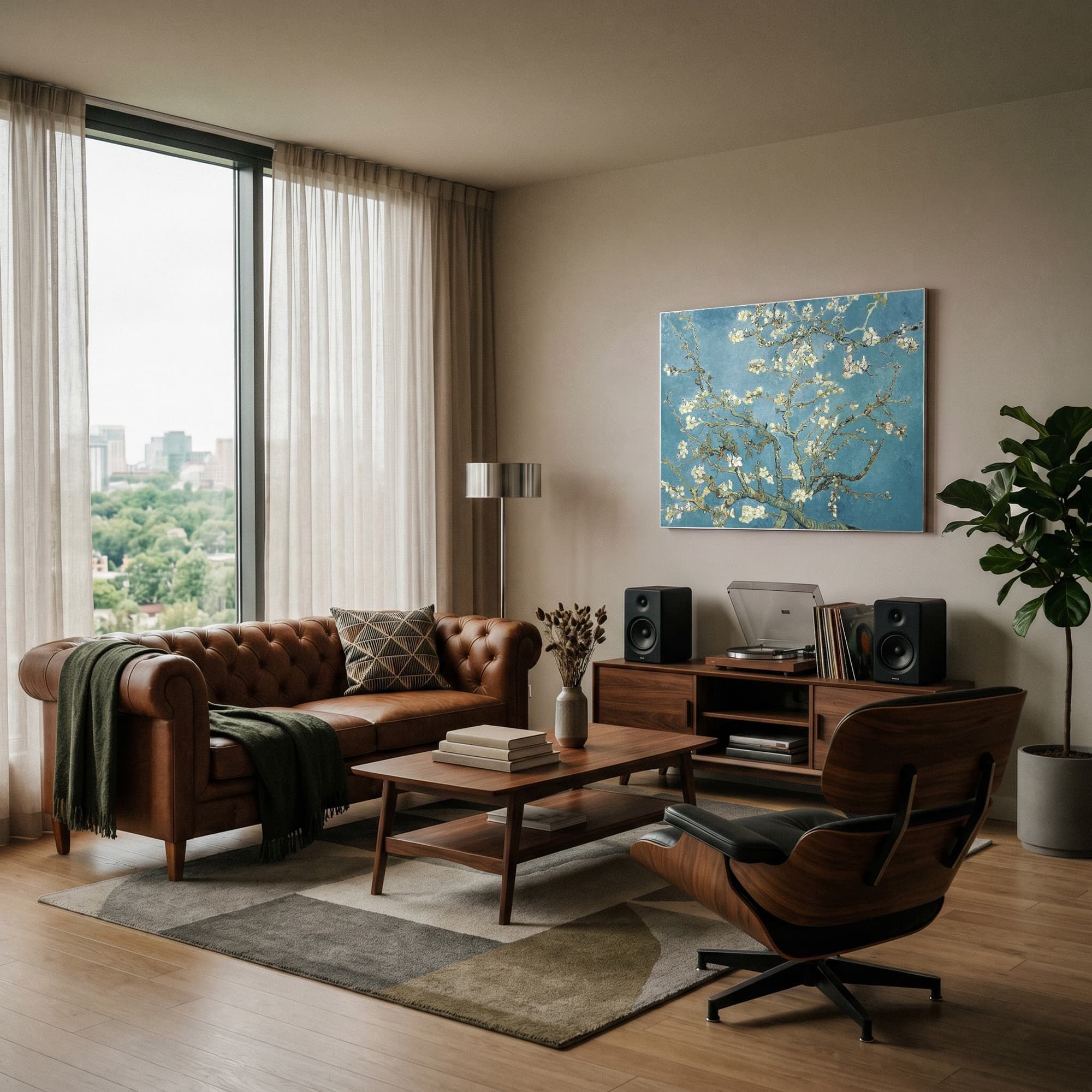 Amandelbloesem - Vincent van Gogh, sfeer woonkamer