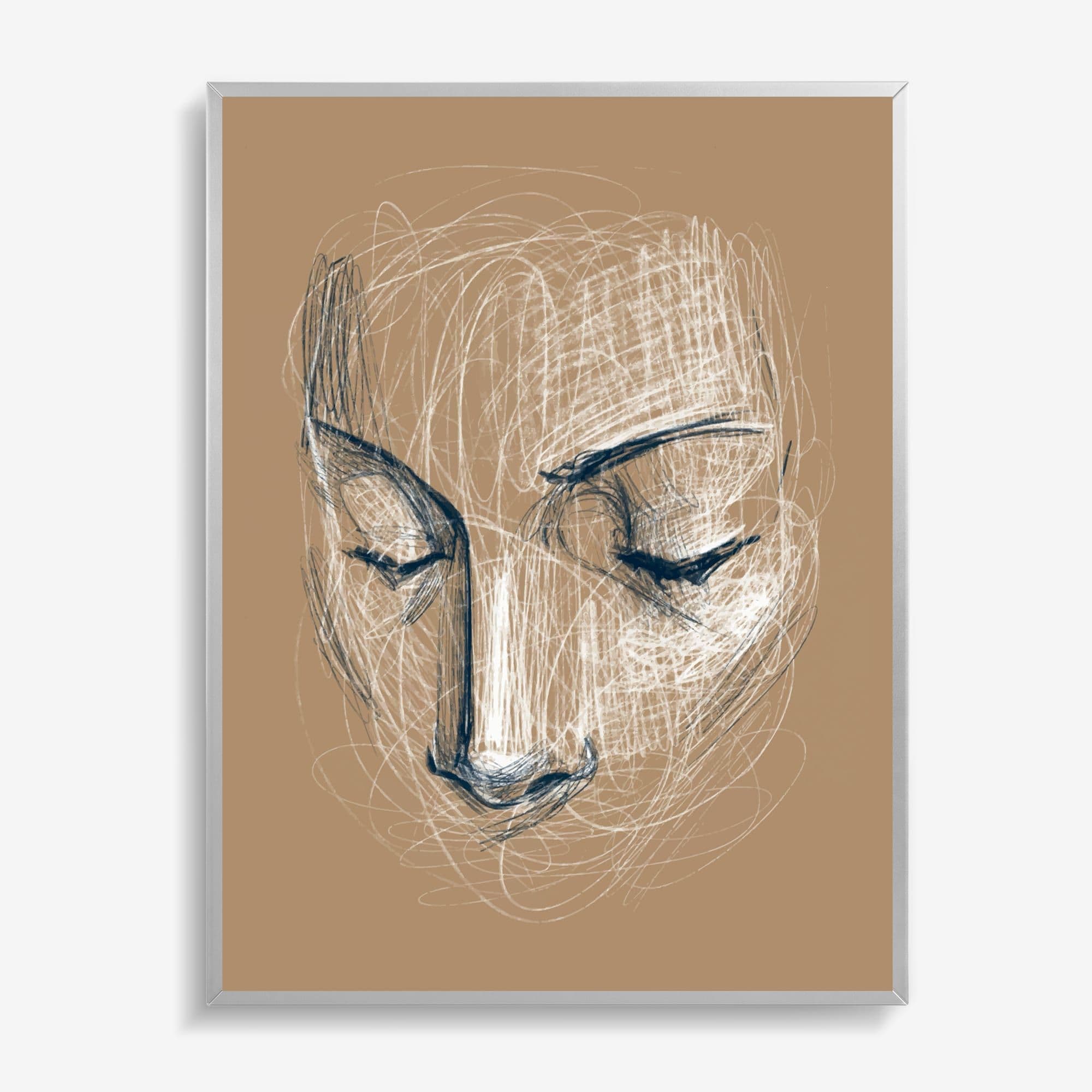 Serene Gezicht Schets