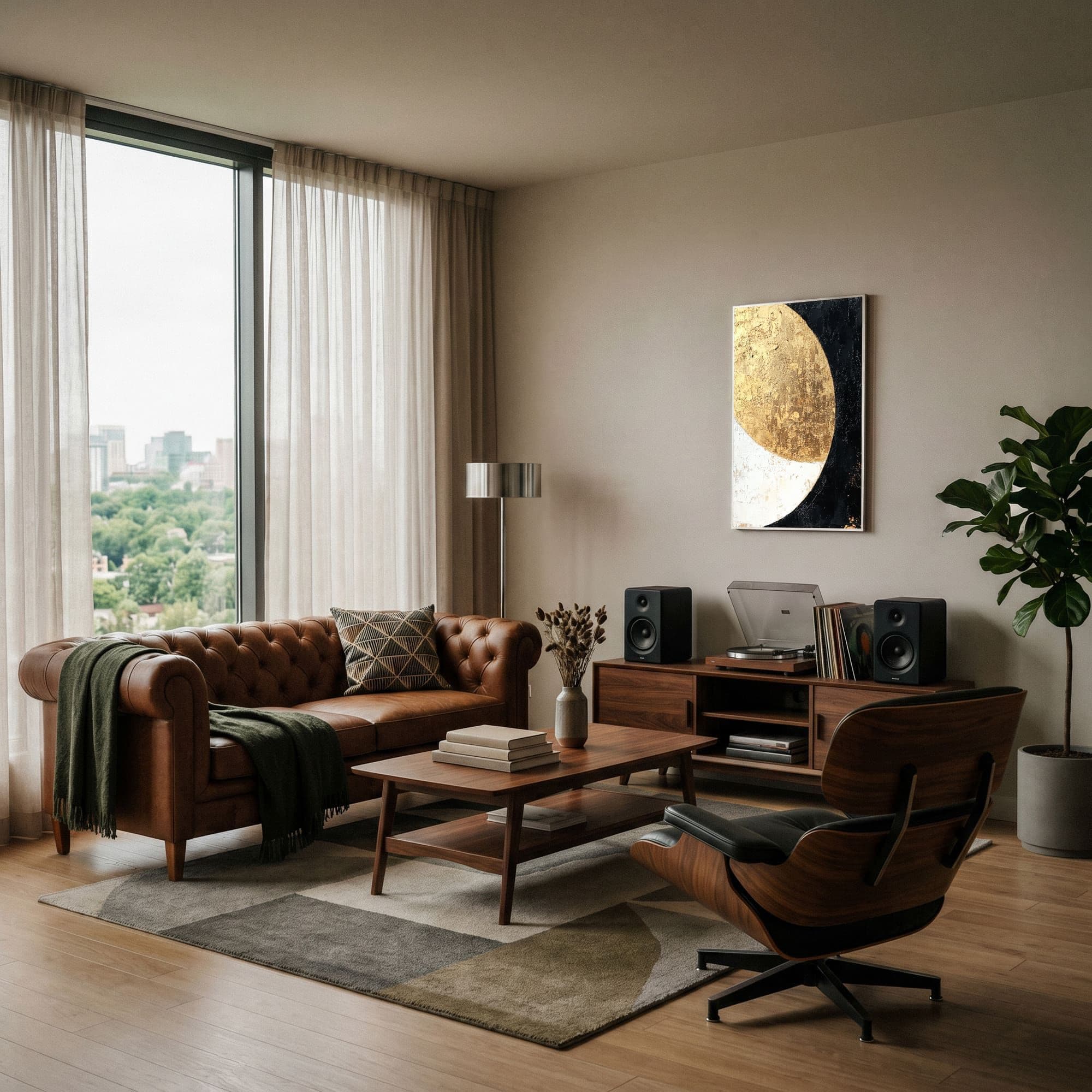 Golden Eclipse Modern, sfeer woonkamer