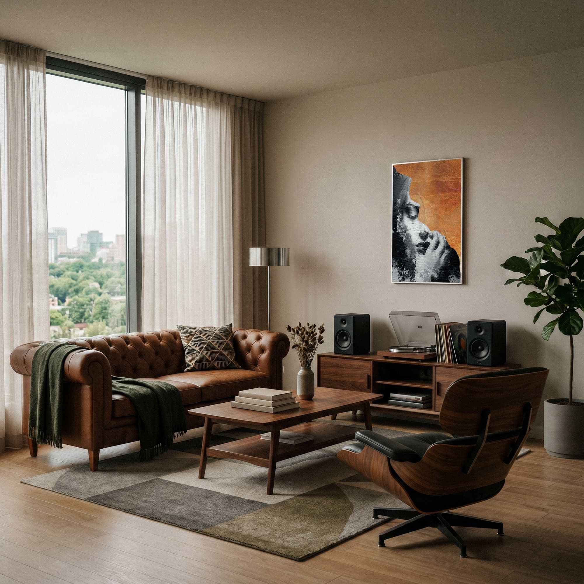 Silent Rust Portrait, sfeer woonkamer