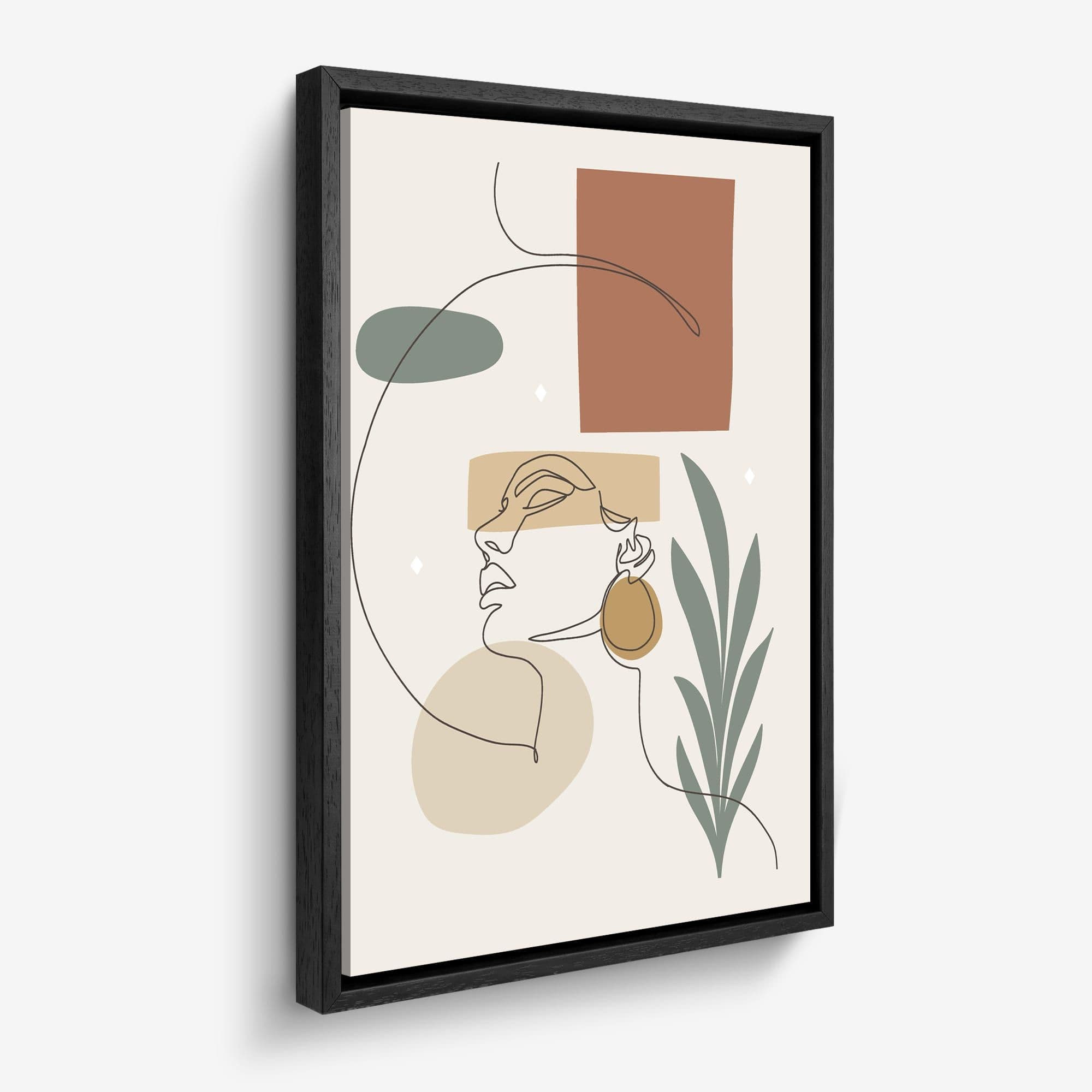 Abstract Line Portret Canvas schilderij