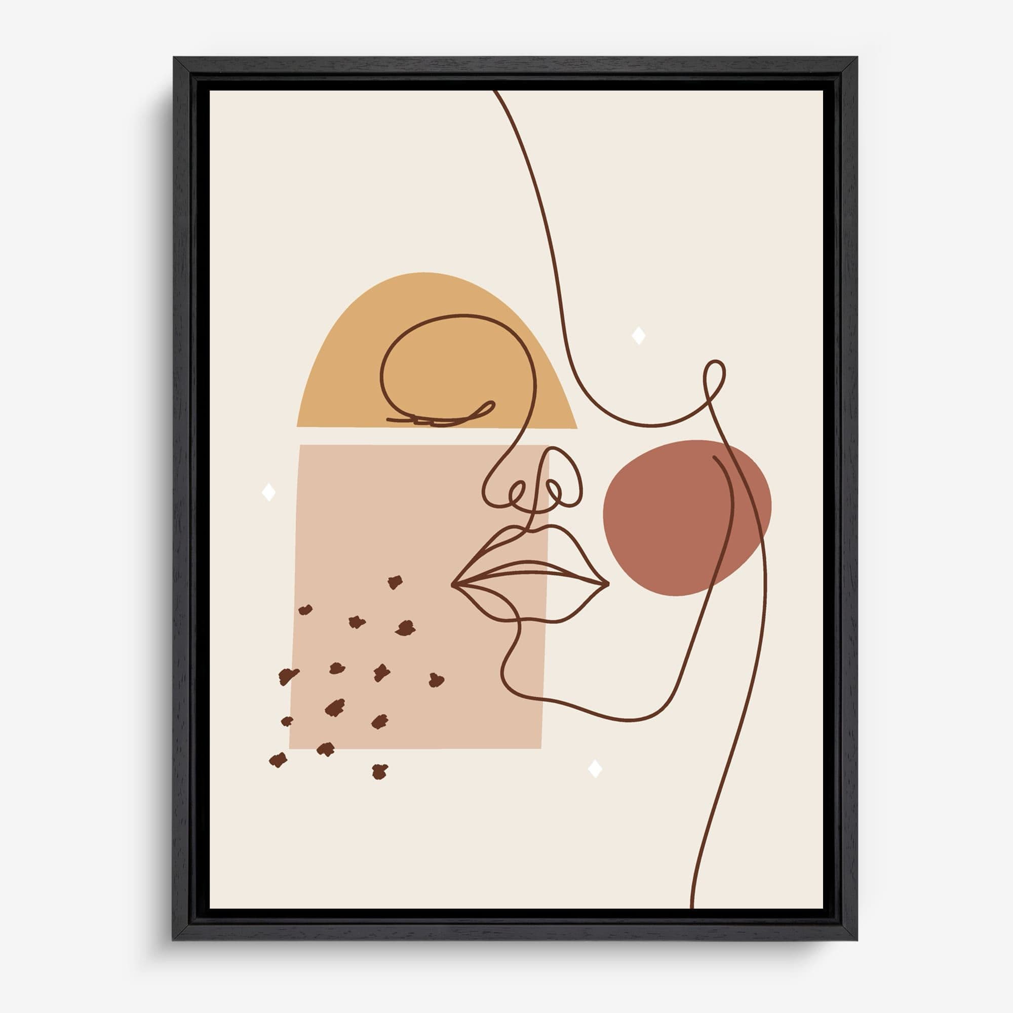 Line Art Terracotta Canvas schilderij