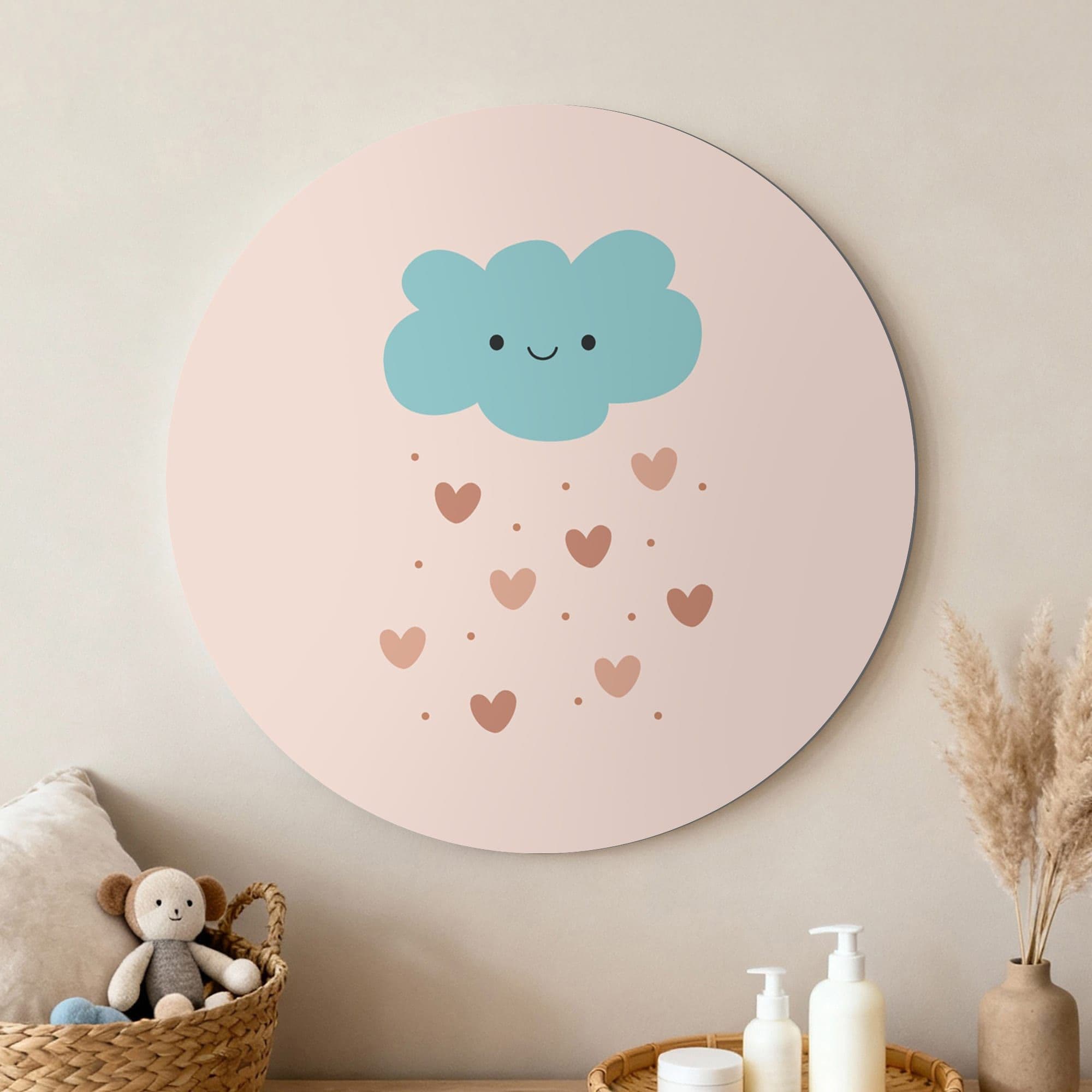 Cloud Heart Rain Muurcirkel