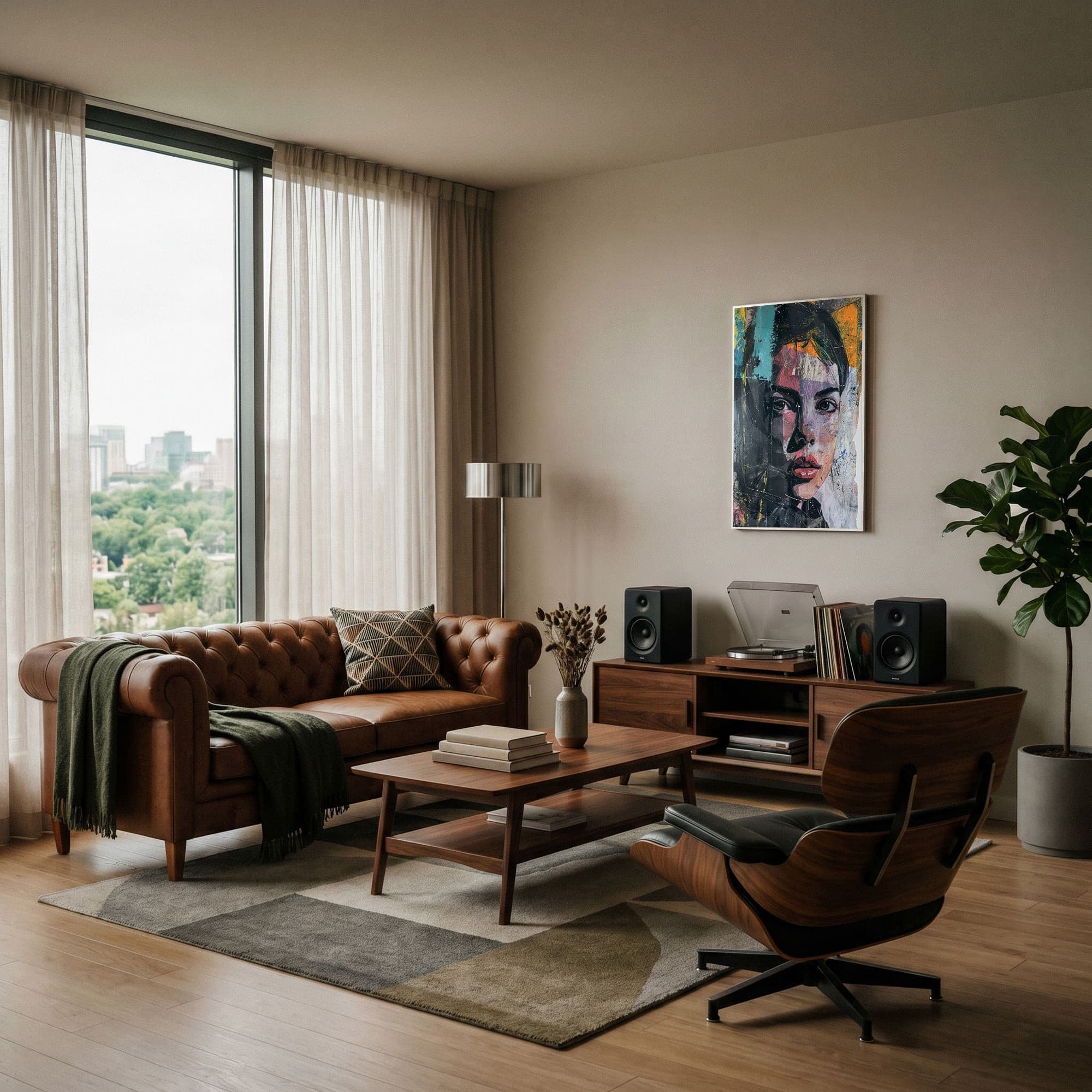 Urban Portrait Collage, sfeer woonkamer