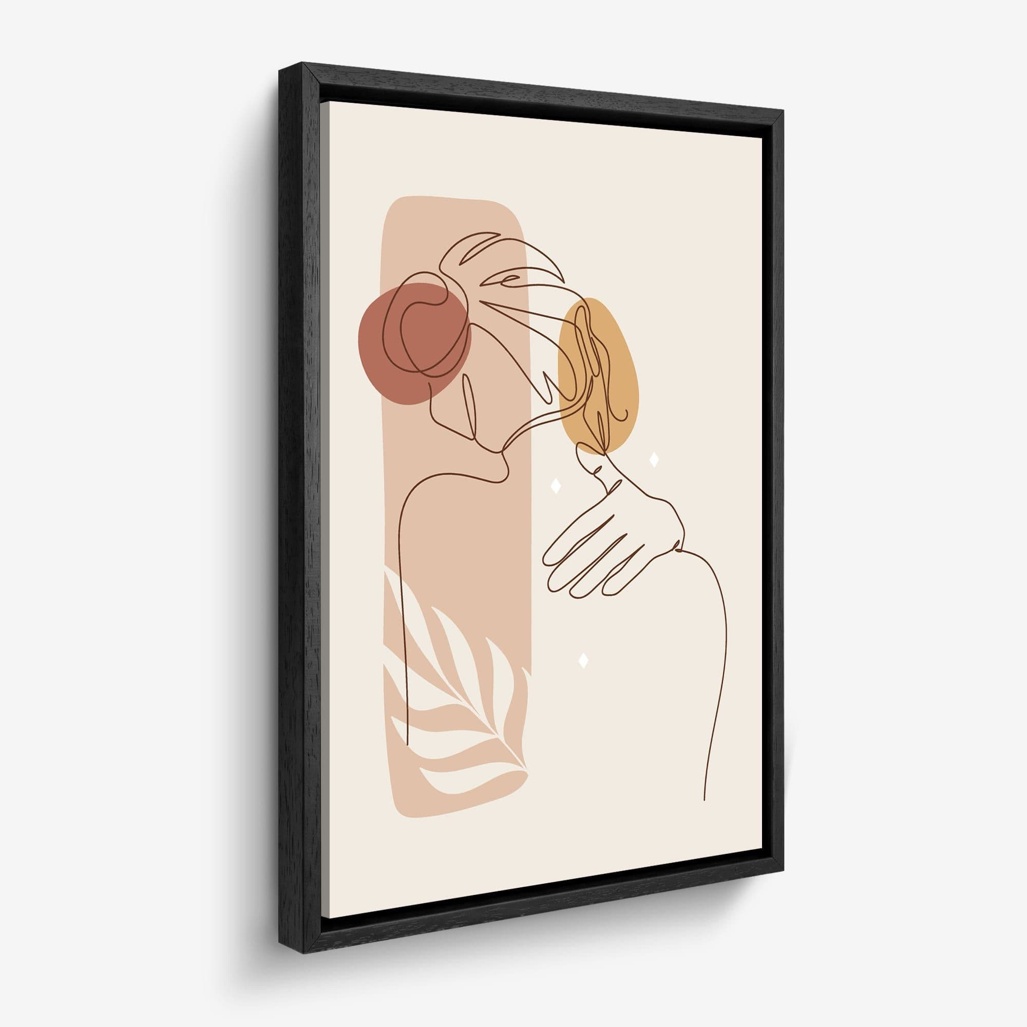 Line Art Embrace Canvas schilderij