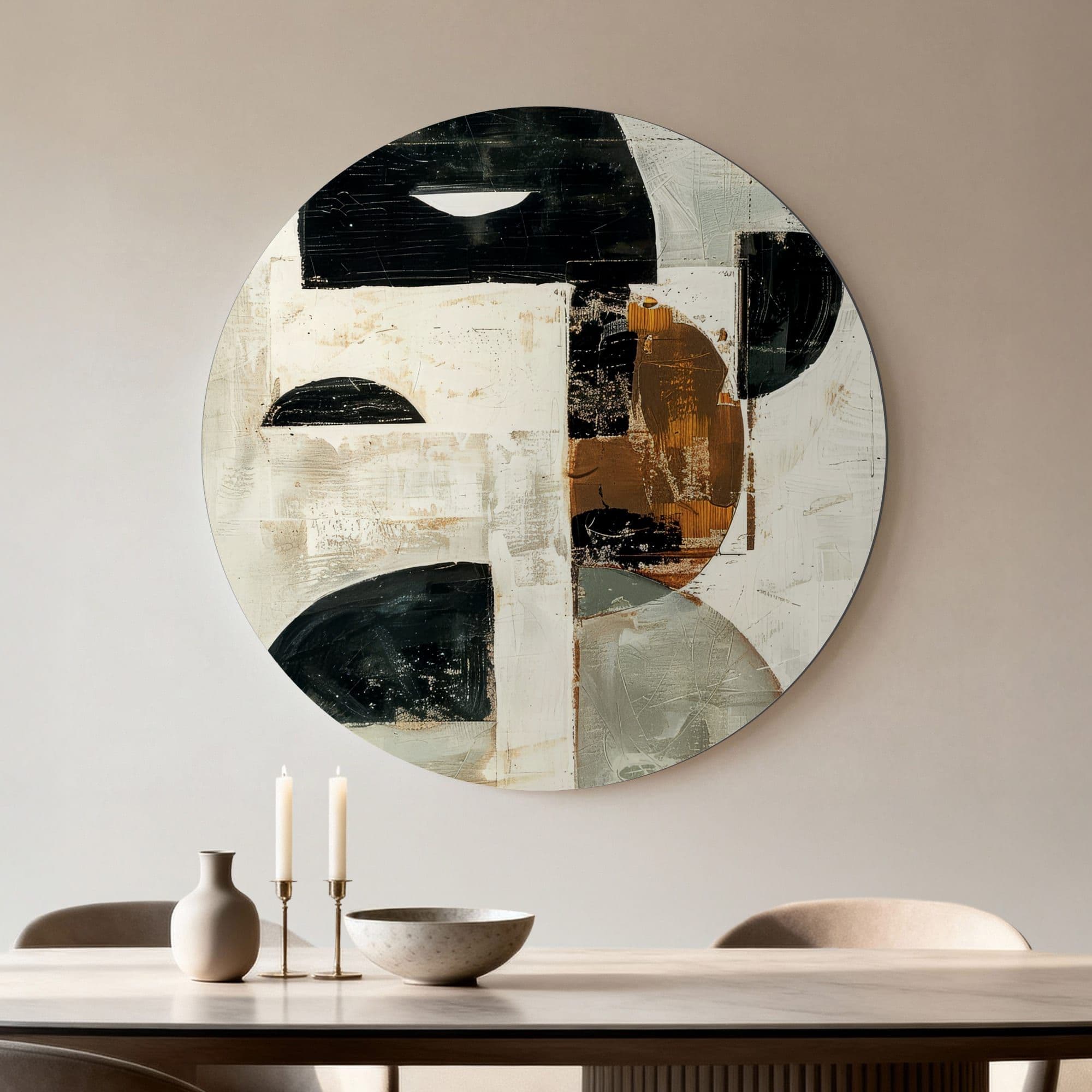 Abstract Eclipse Gold Muurcirkel