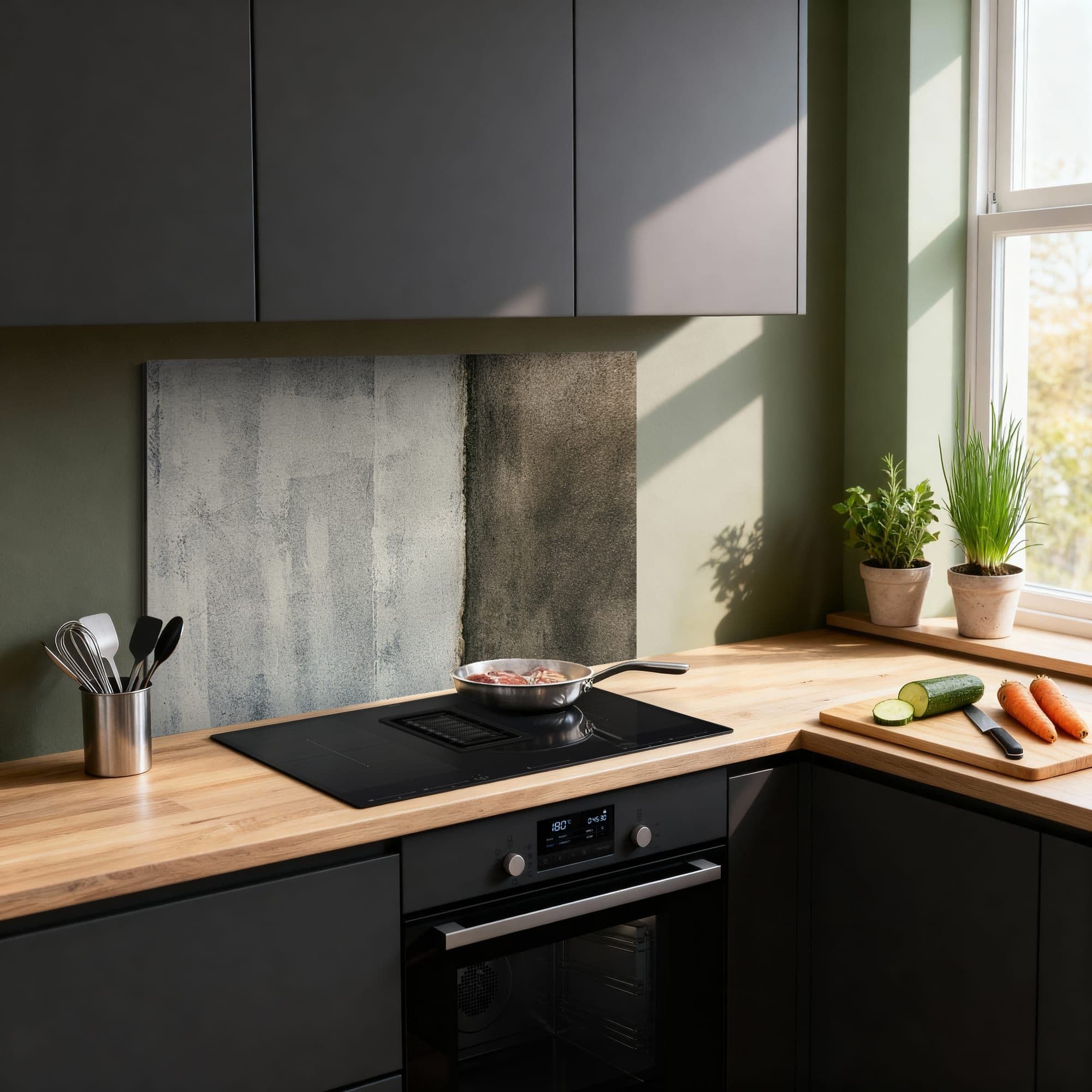 Concrete Duo Grey Spatscherm, sfeer modern