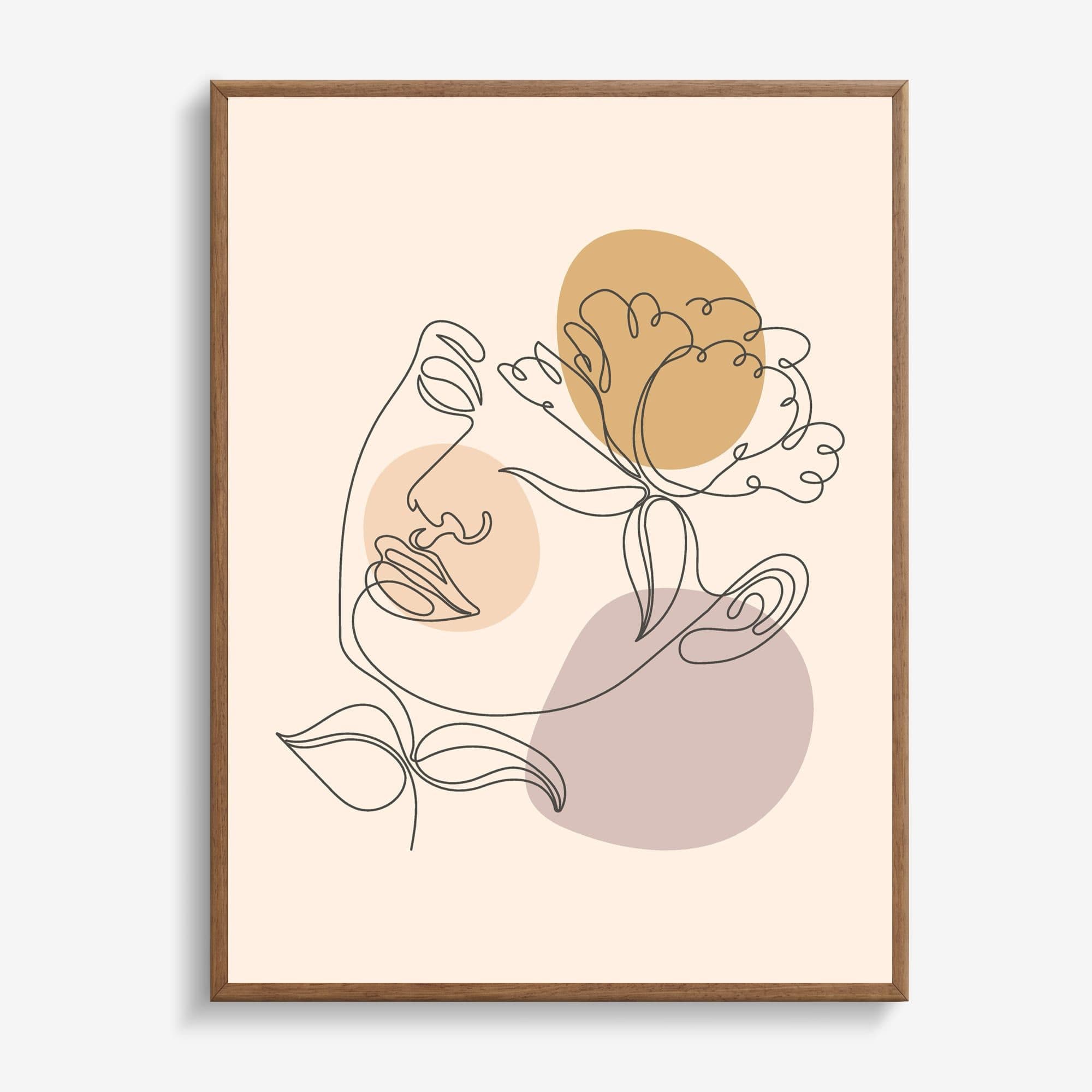 Line Art Bloom Face