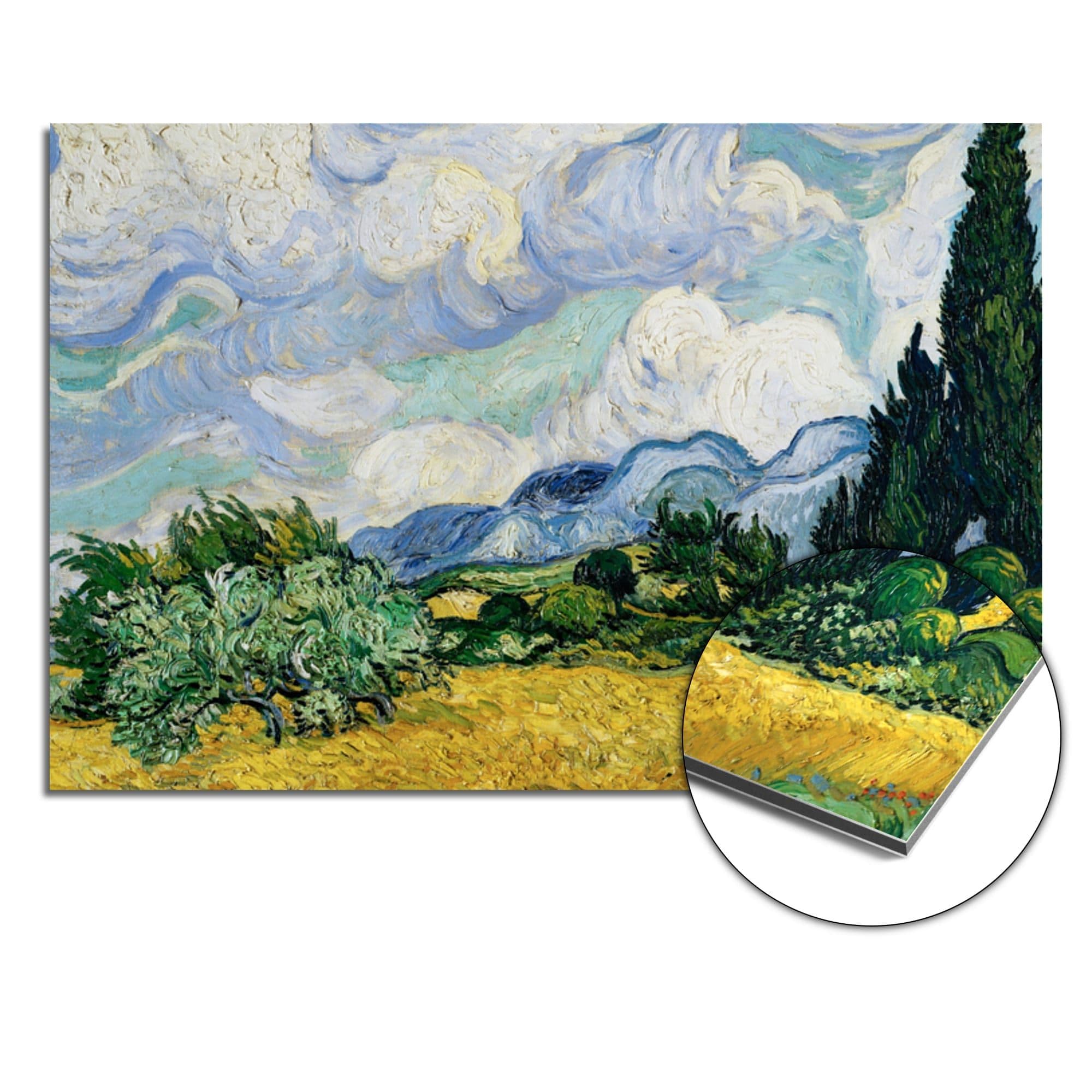 Korenveld met cipressen - Vincent van Gogh Spatscherm