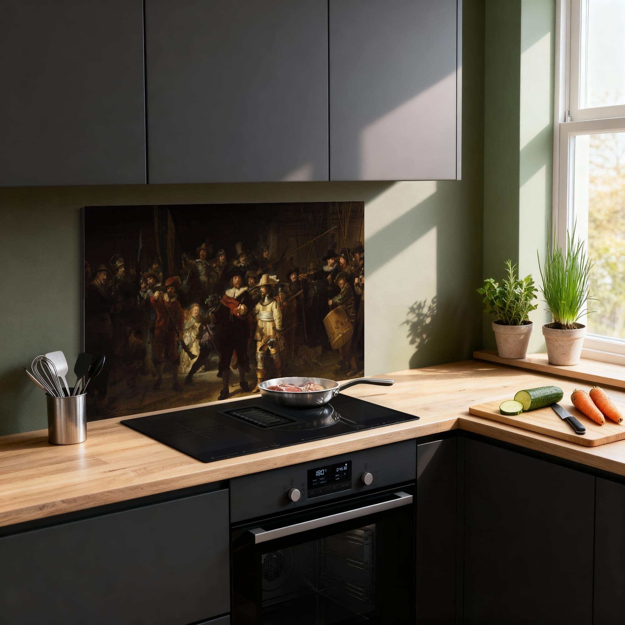 Nachtwacht Spatscherm, sfeer modern
