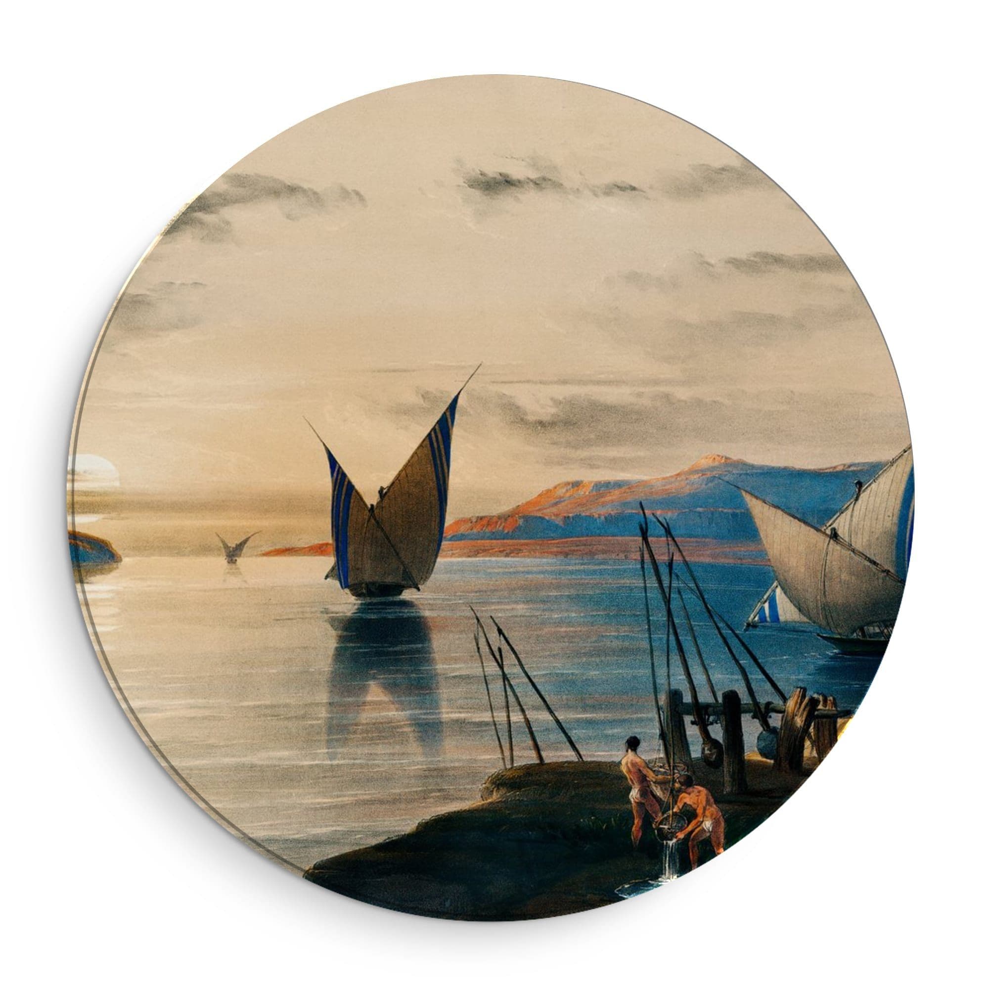 Nile Sunset Voyage Muurcirkel, productfoto 1