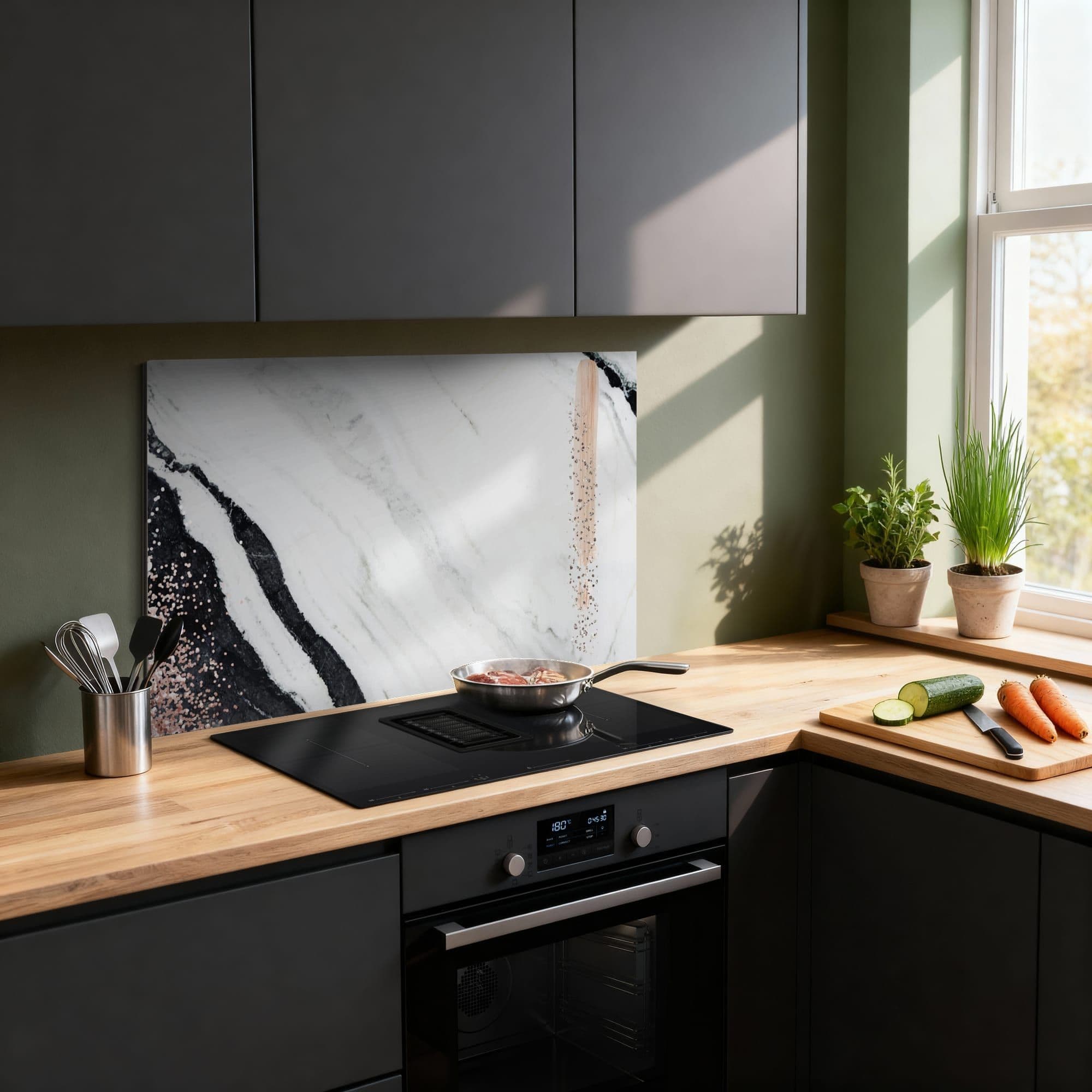 Marble Blush Spatscherm, sfeer modern