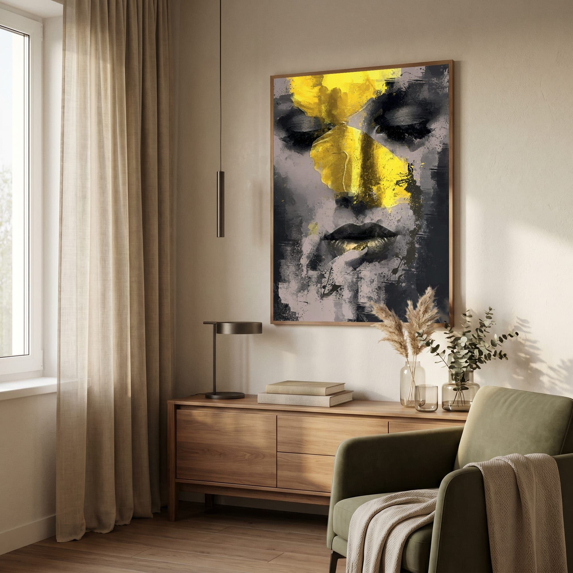 Golden Shadow Portrait, sfeer woonkamer