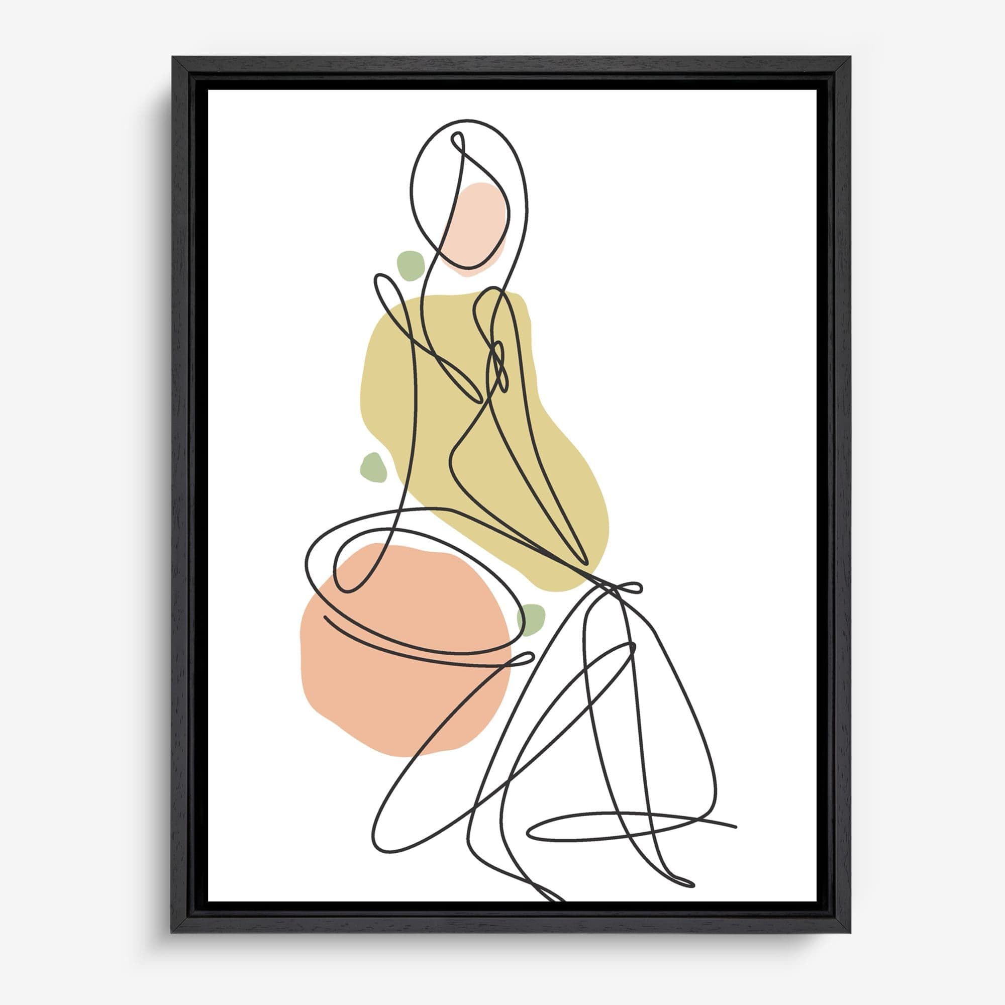 Line Art Silhouette Canvas schilderij