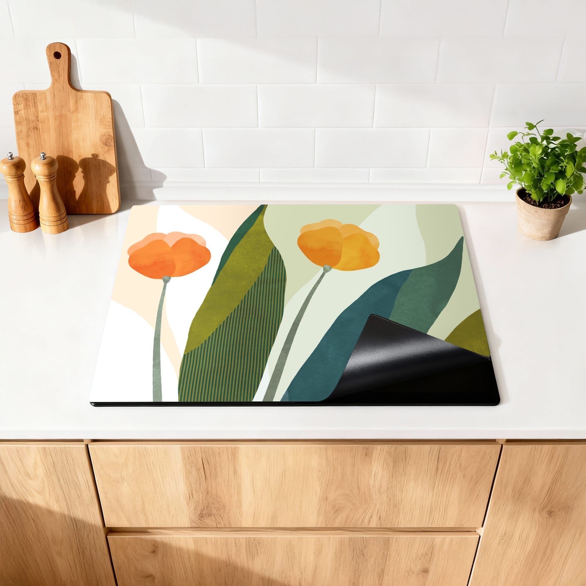 Sunset Blooms Inductiebeschermer, productfoto 1