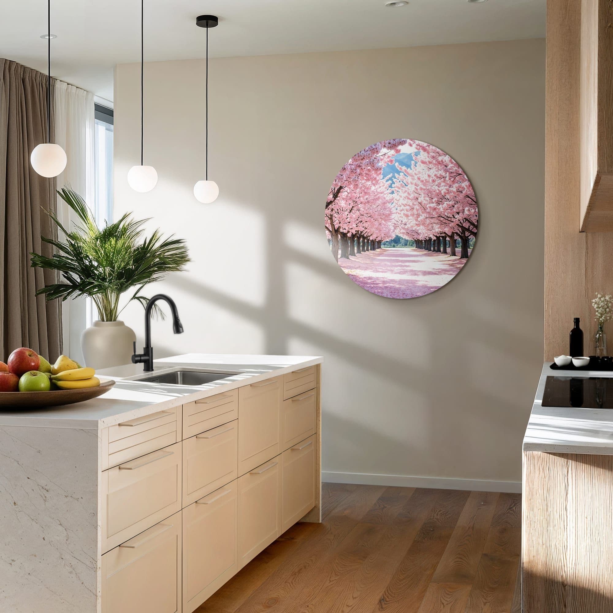 Sakura Bliss Muurcirkel, sfeer keuken met planten