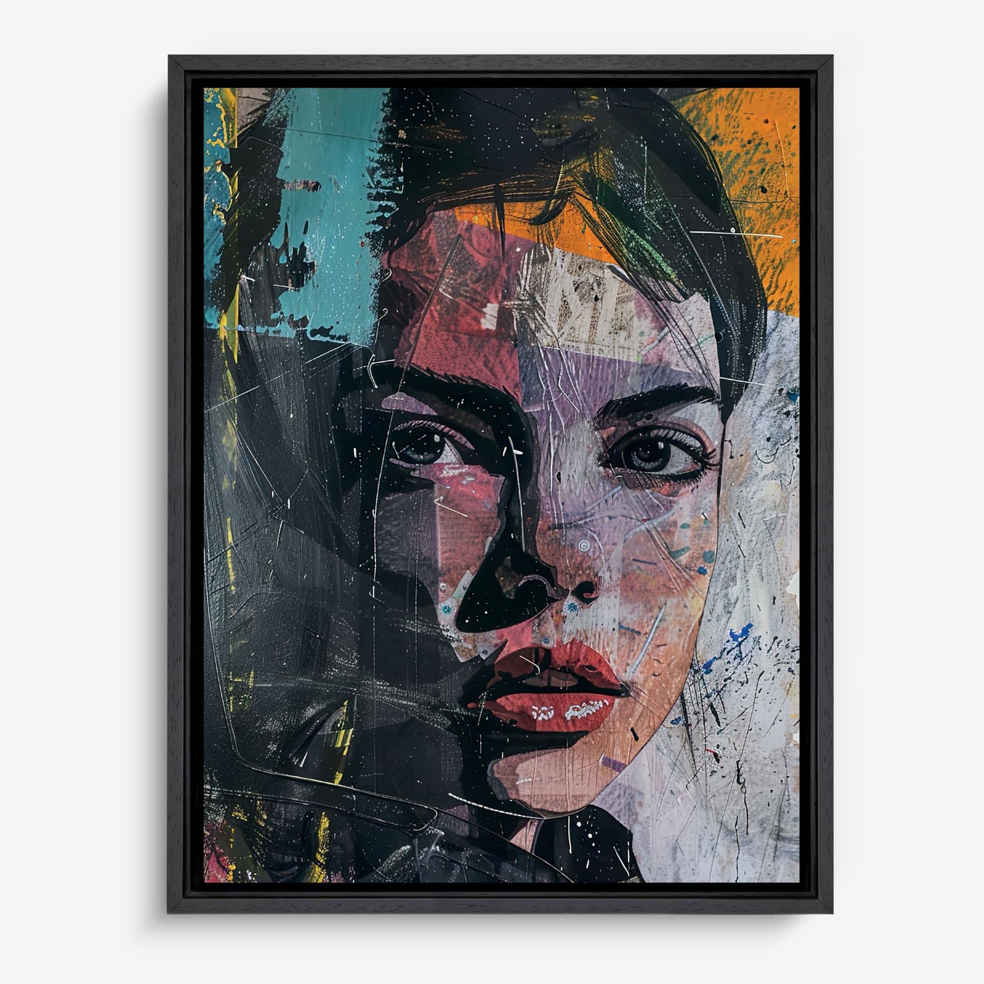 Urban Portrait Collage Canvas schilderij