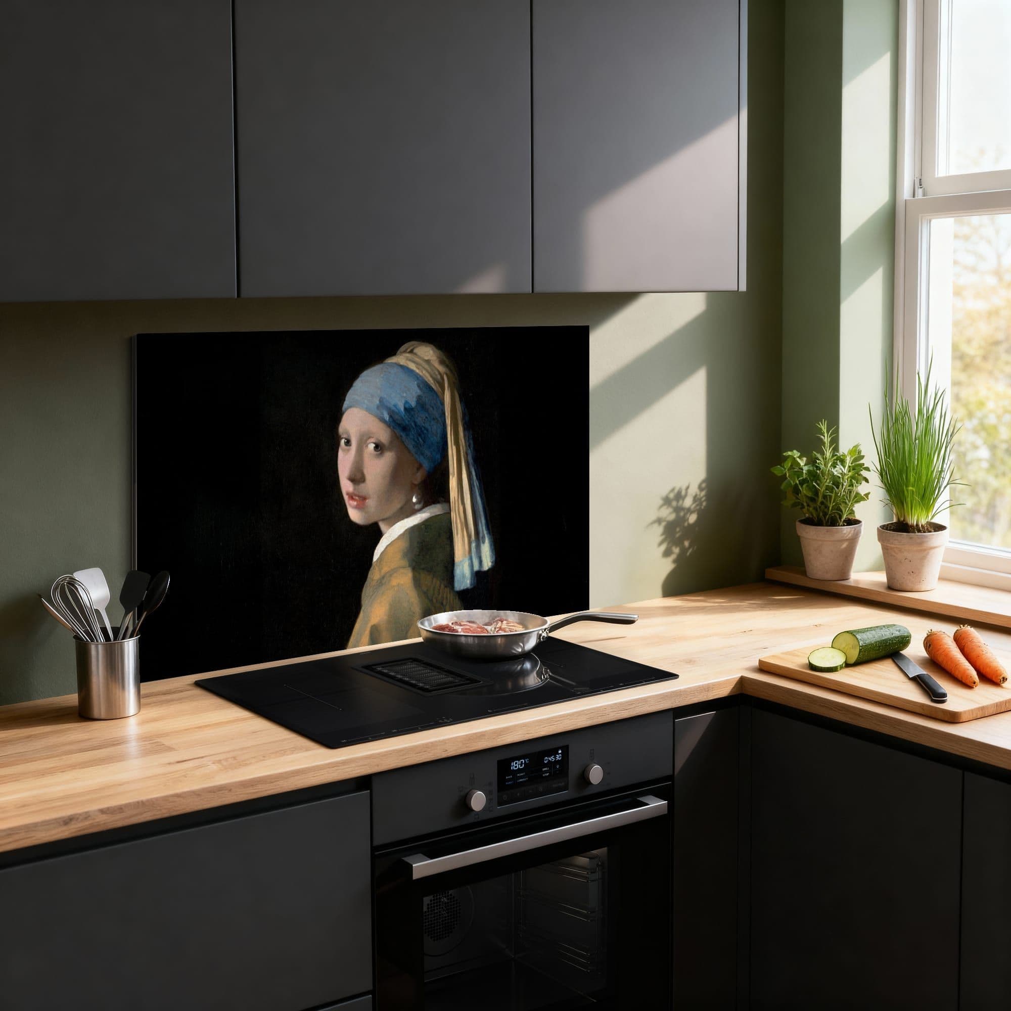 Meisje met de Parel Spatscherm, sfeer modern
