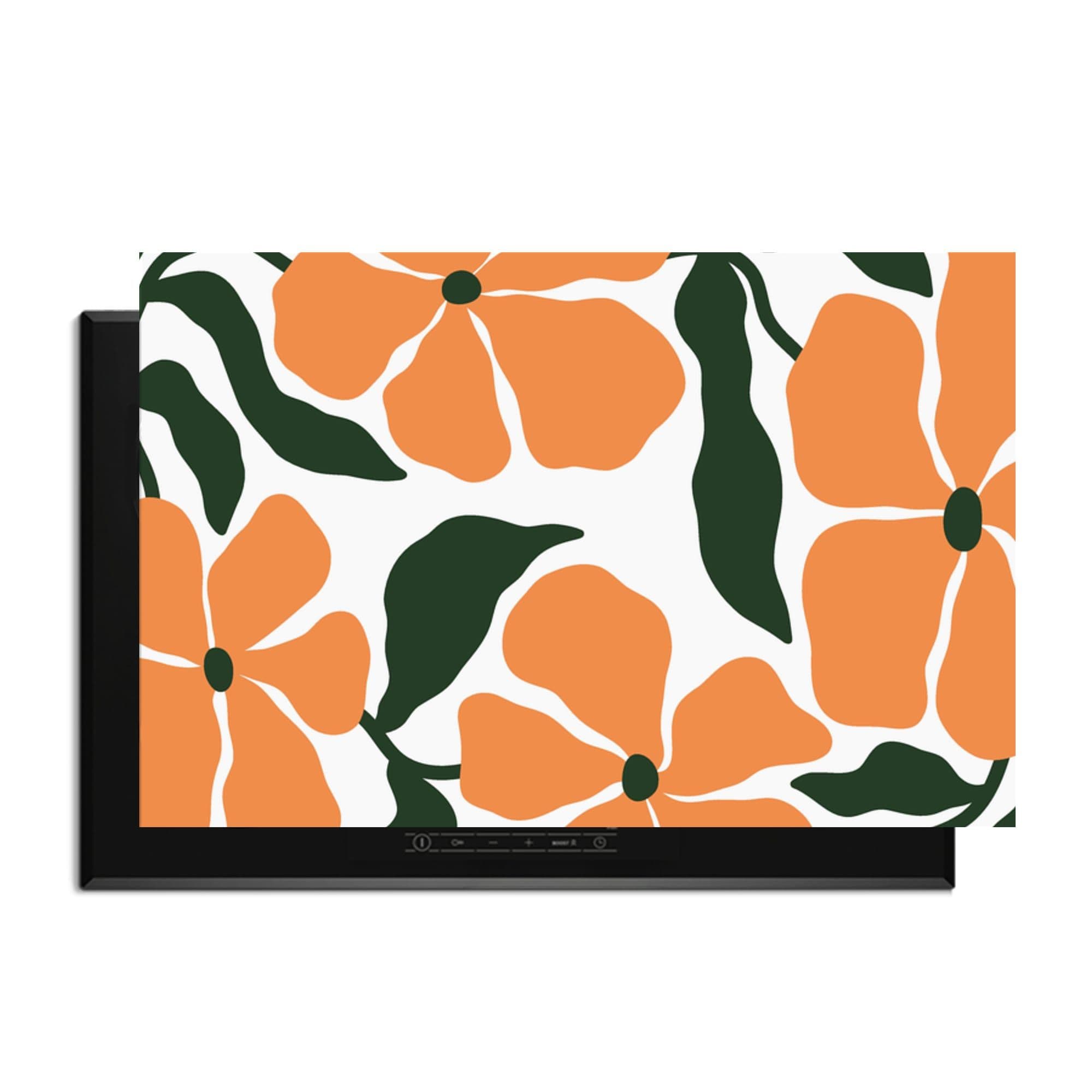 Botanical Bloom Oranje Inductiebeschermer