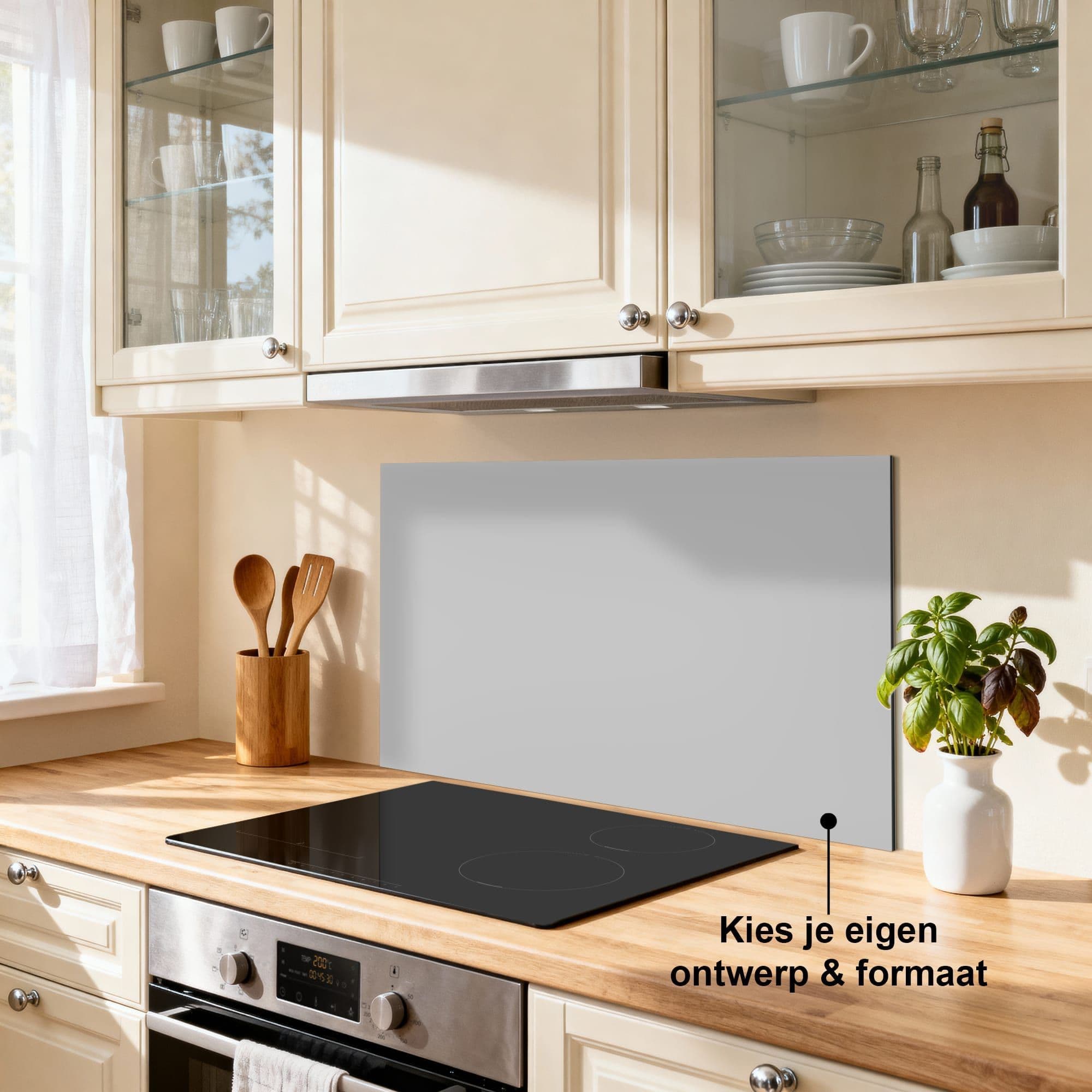 Warm Grey Elegance Spatscherm, productfoto 1