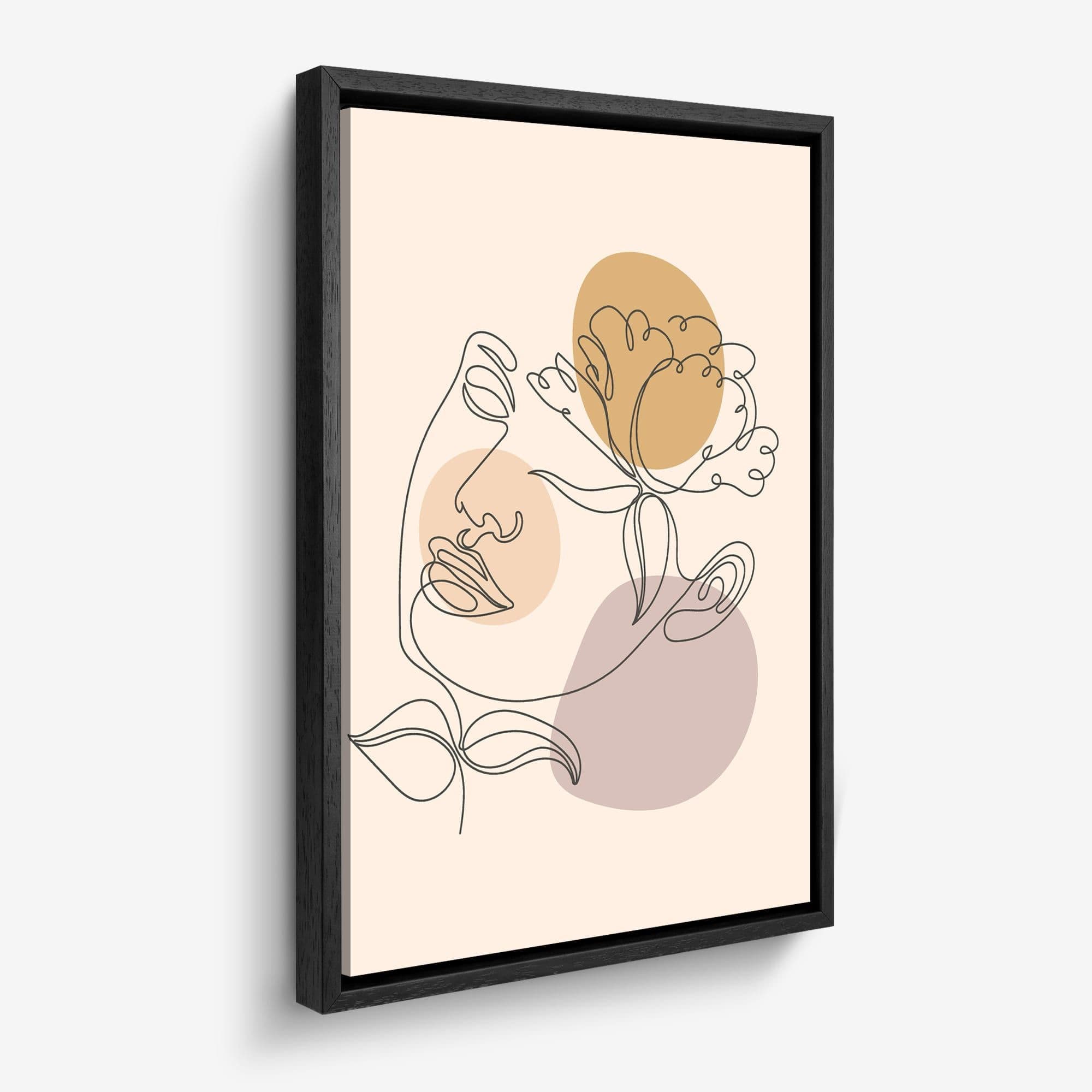 Line Art Bloom Face Canvas schilderij