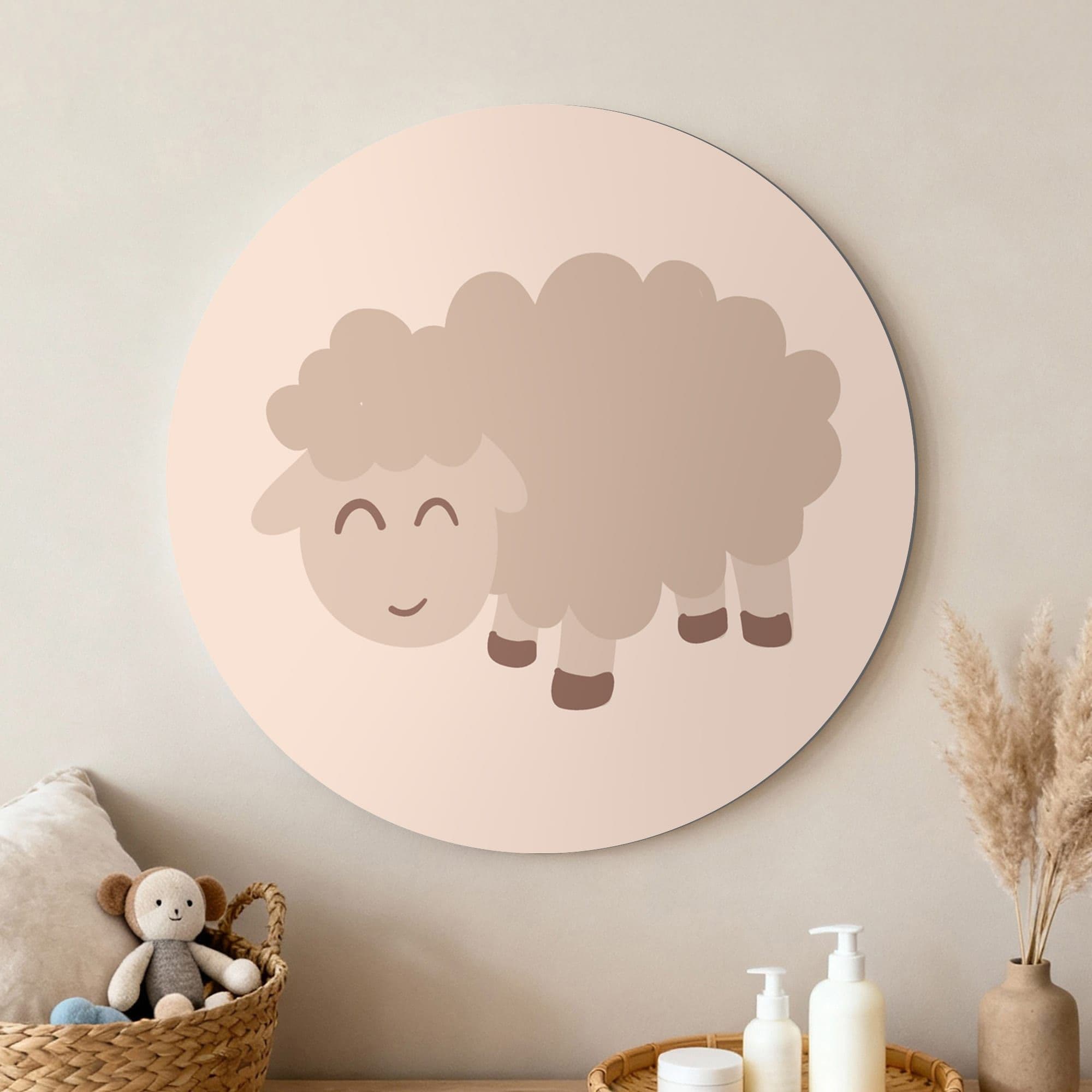 Cuddly Sheep Muurcirkel
