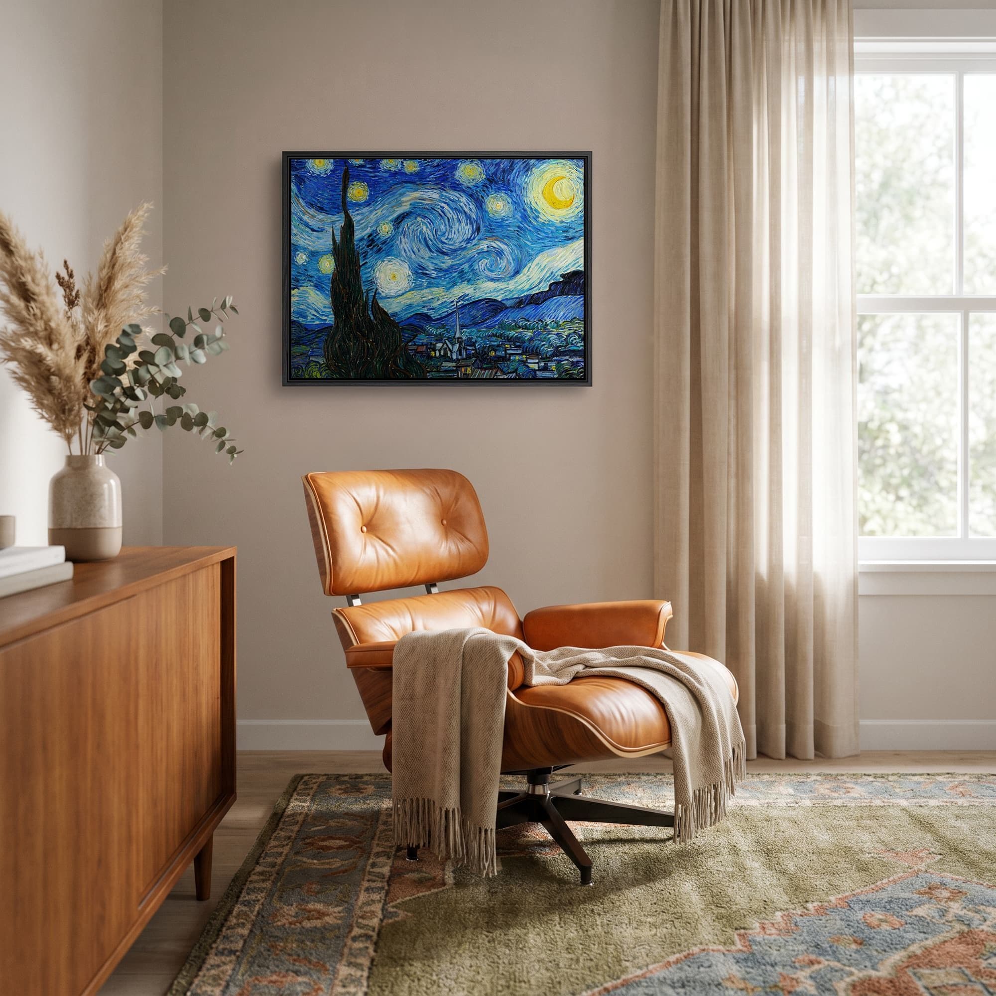 Sterrennacht - Vincent Van Gogh Canvas schilderij, sfeer woonkamer