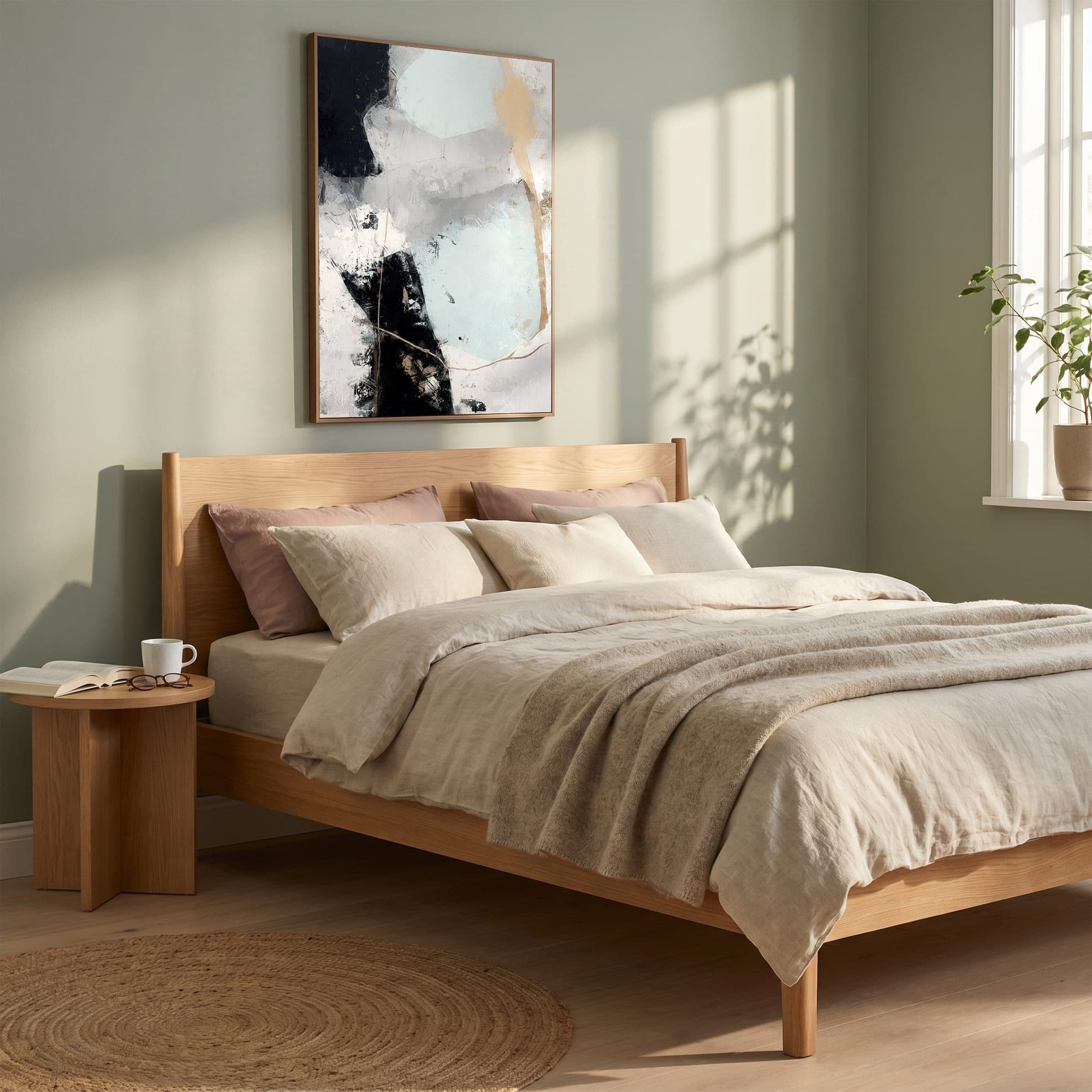 Abstract Zwart Goud, sfeer slaapkamer