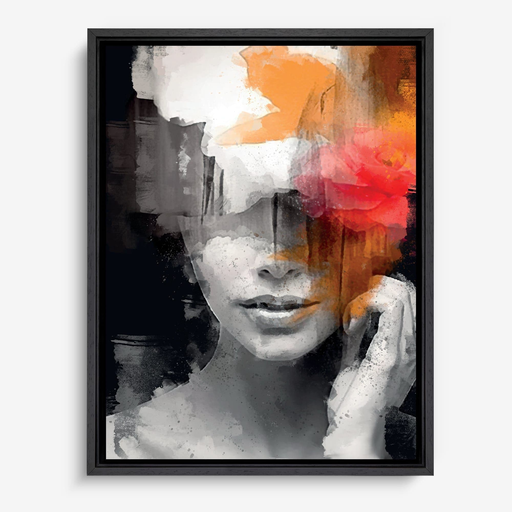 Abstract Portret Vuur Canvas schilderij