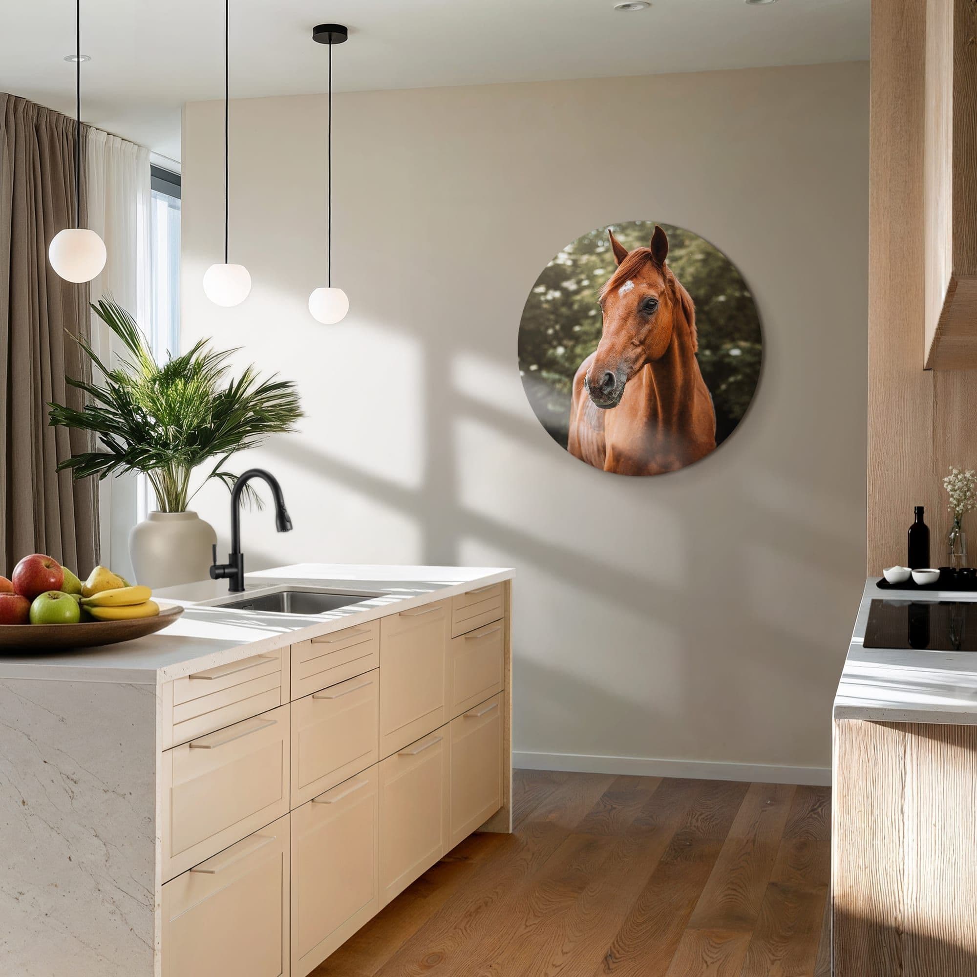 Amber Pride Muurcirkel, sfeer keuken met planten