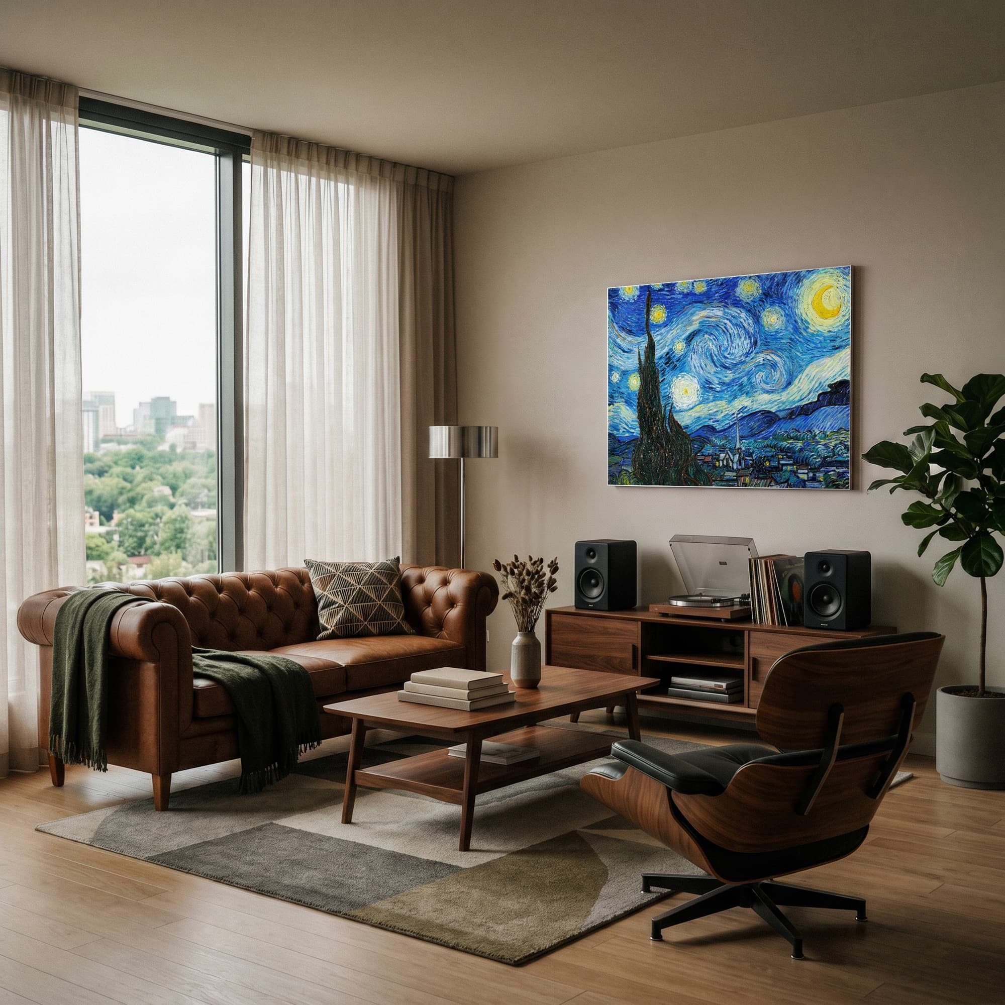 Sterrennacht - Vincent Van Gogh, sfeer woonkamer