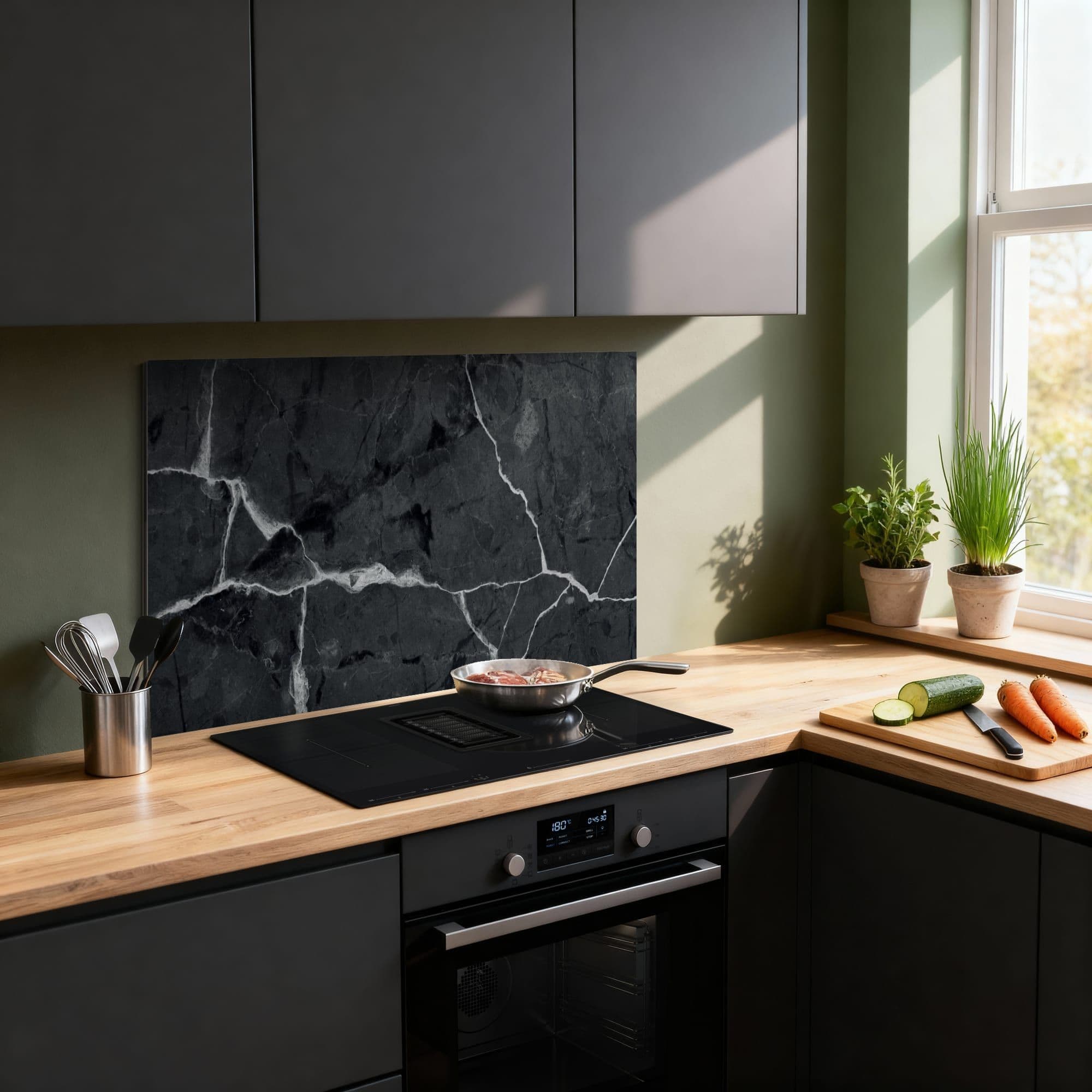 Black Marble Spatscherm, productfoto 1