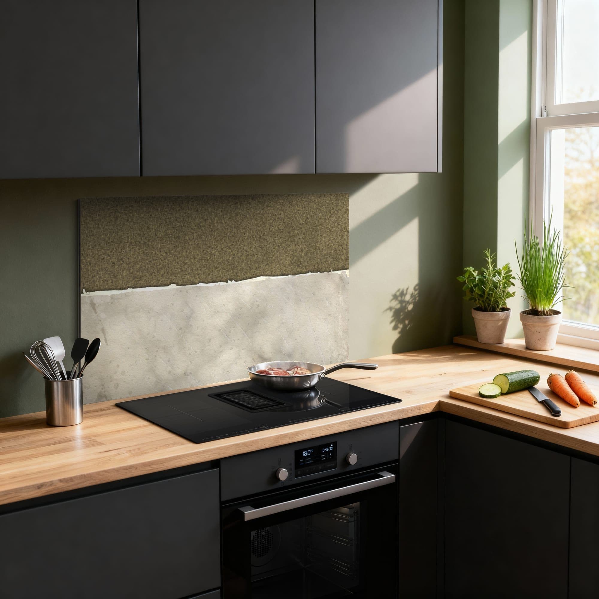 Concrete Linen Duo Spatscherm, sfeer modern