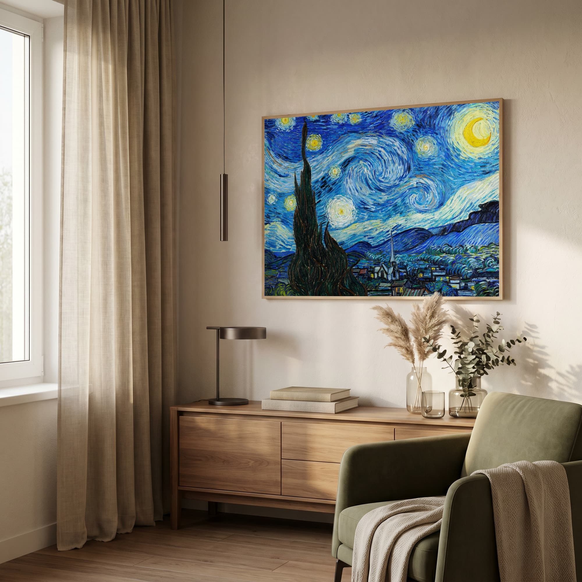 Sterrennacht - Vincent Van Gogh, sfeer woonkamer