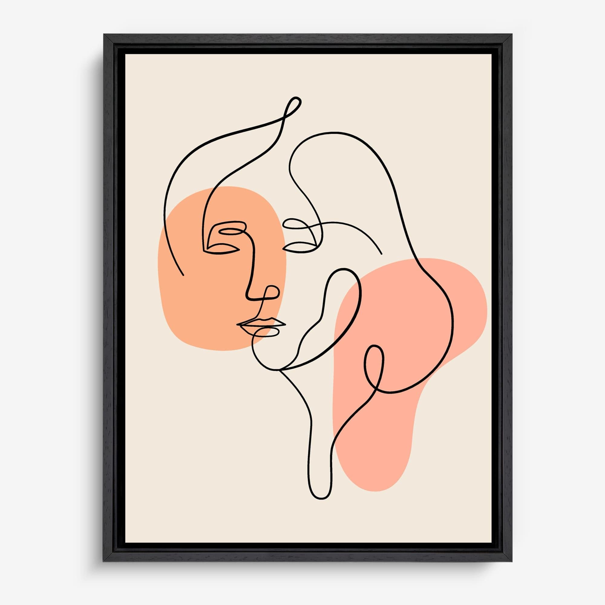Abstract Line Face Canvas schilderij