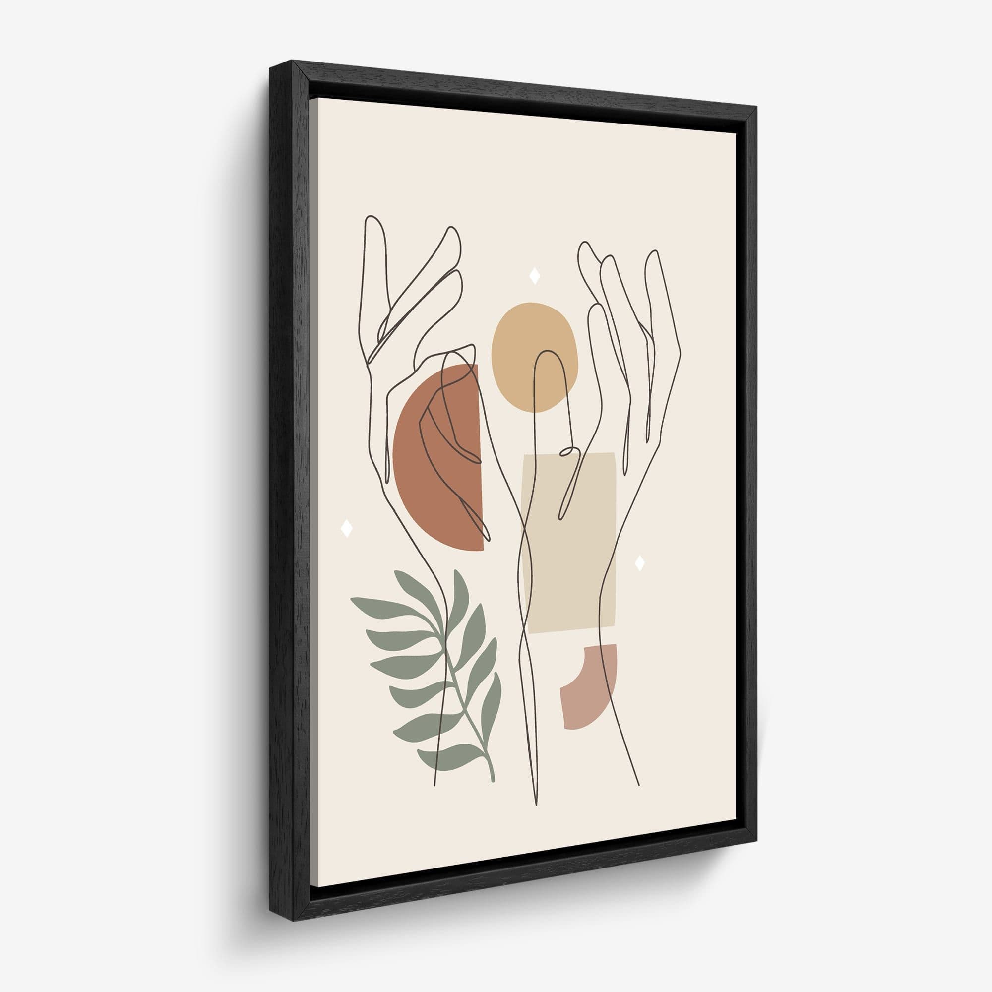 Abstract Line Hands Canvas schilderij