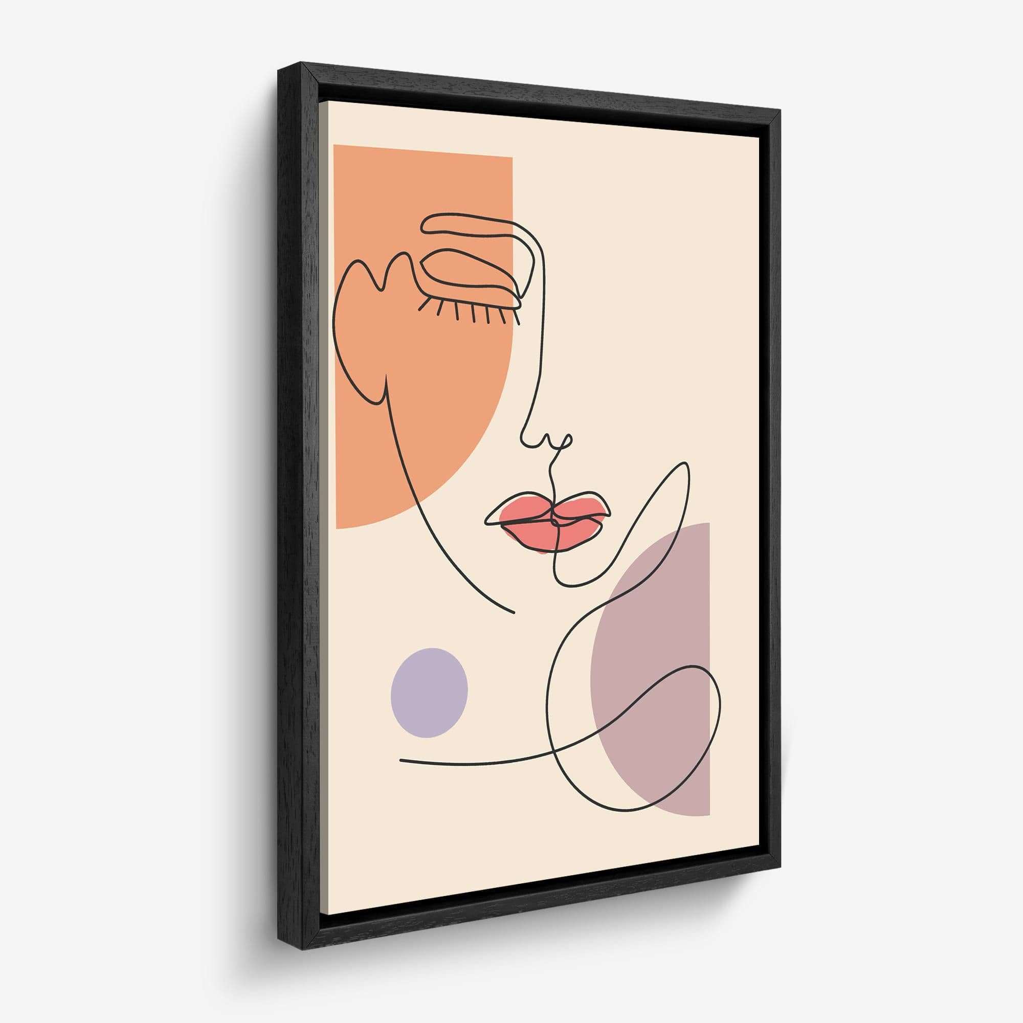 Line Art Visage Canvas schilderij