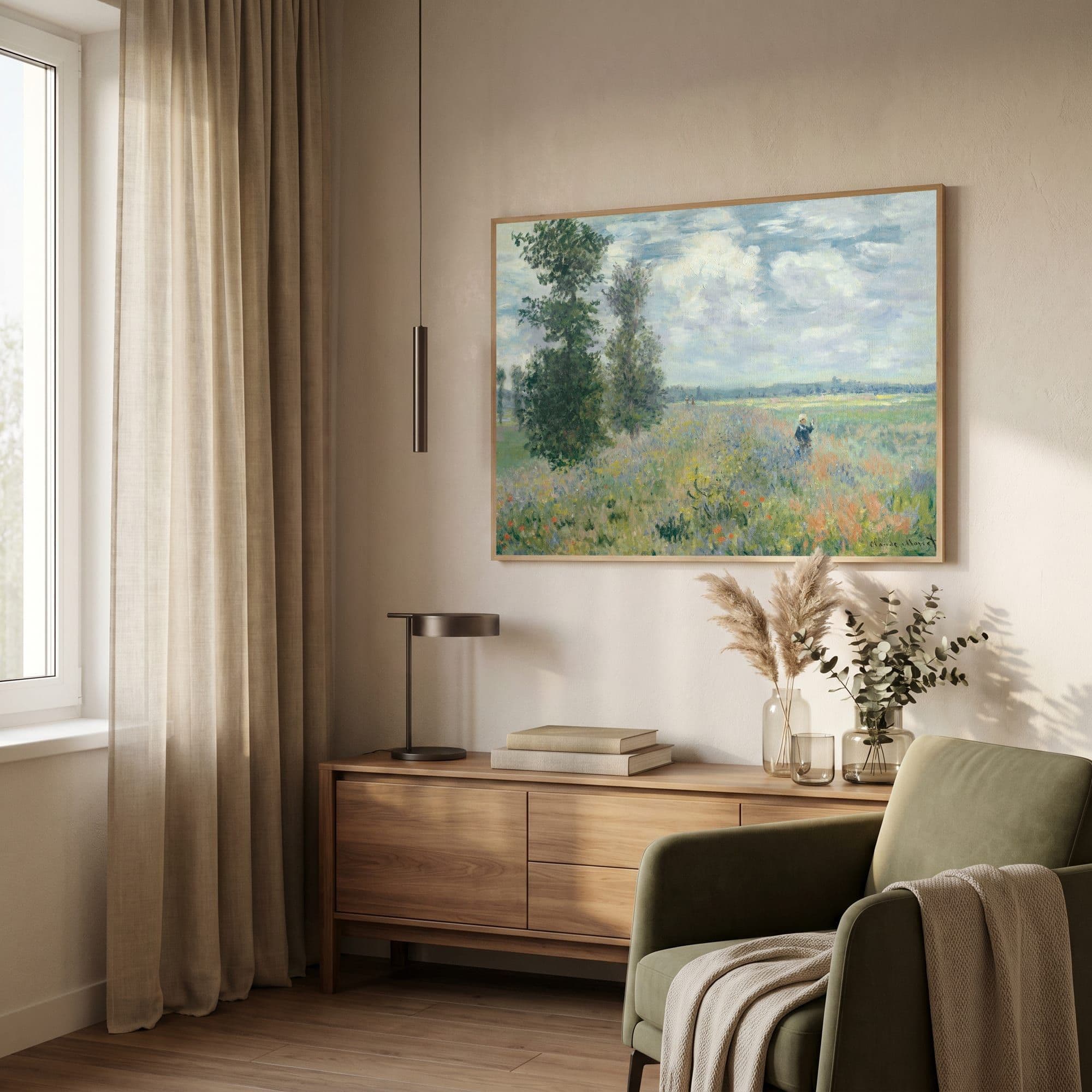 Klaprozenveld bij Argenteuil - Claude Monet, sfeer woonkamer