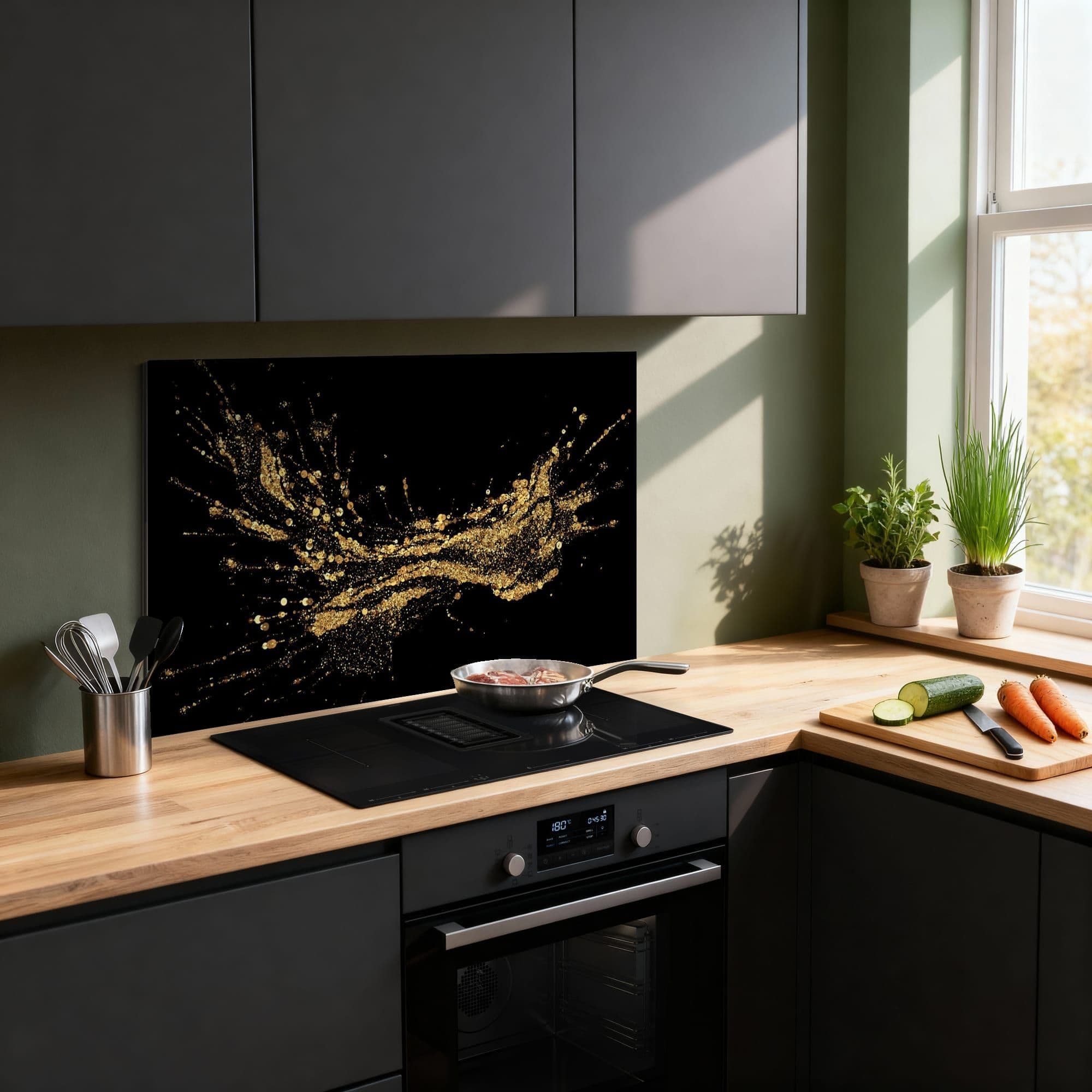 Golden Splash Spatscherm, sfeer modern