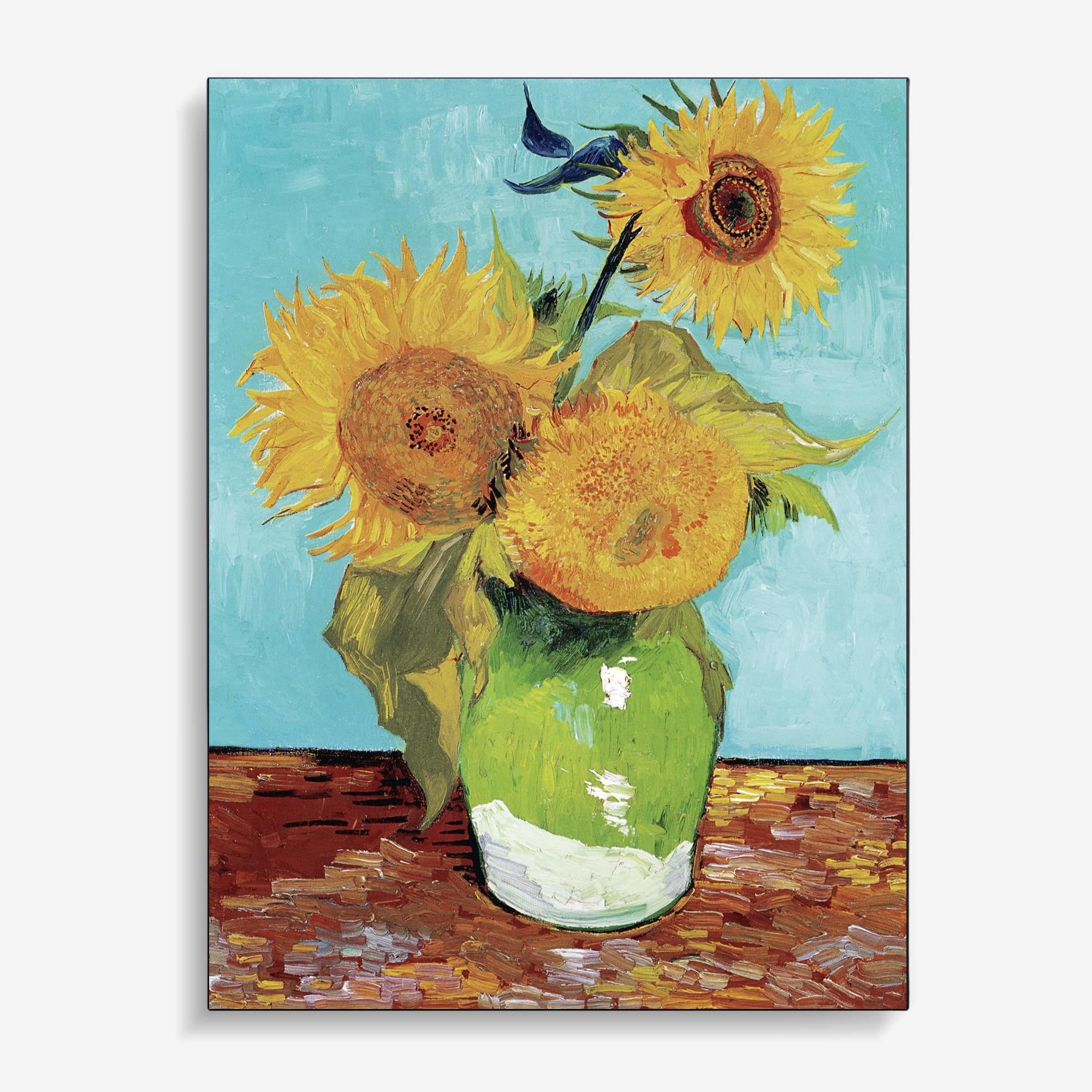 Vaas met drie zonnebloemen - Vincent van Gogh