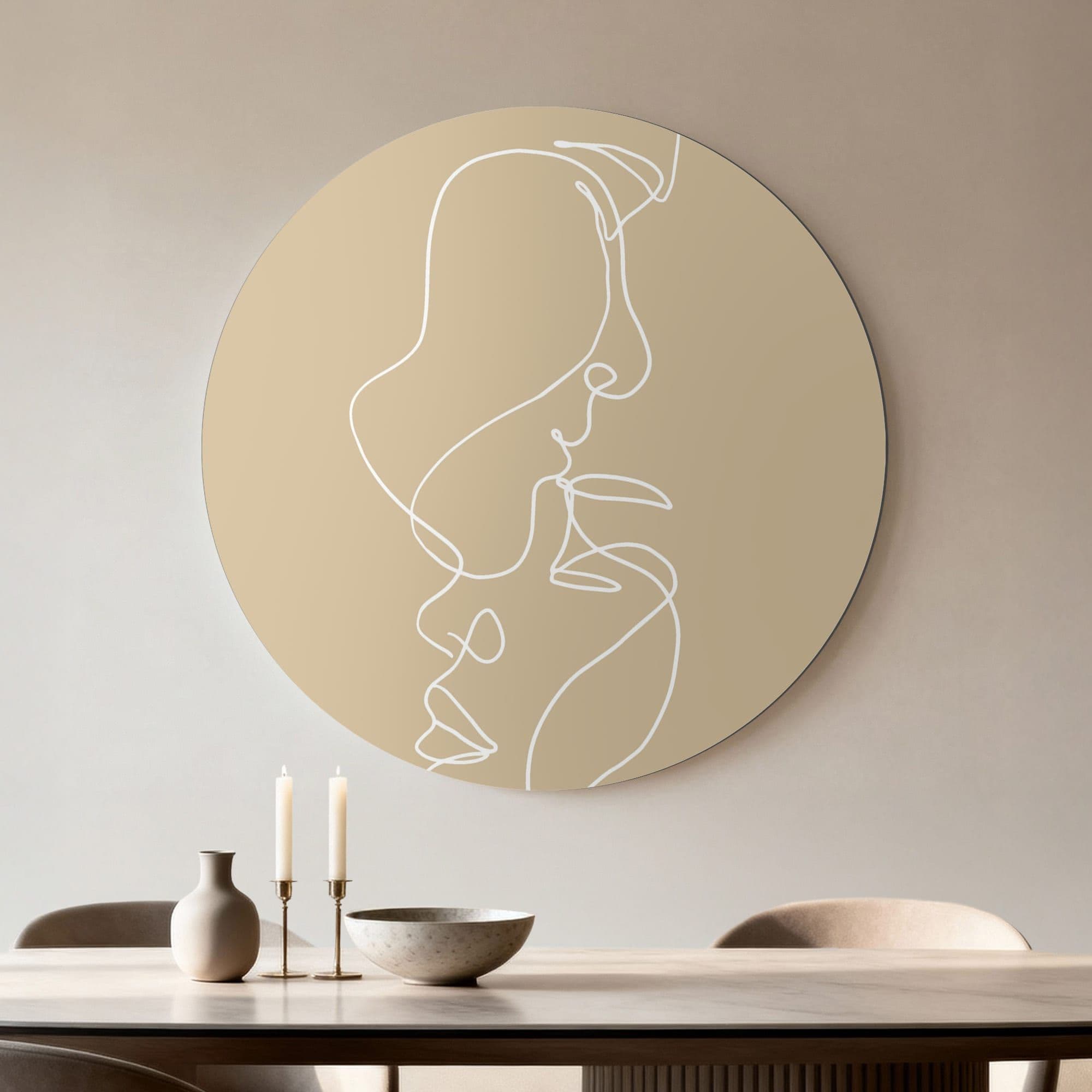 Line Art Silhouet Muurcirkel