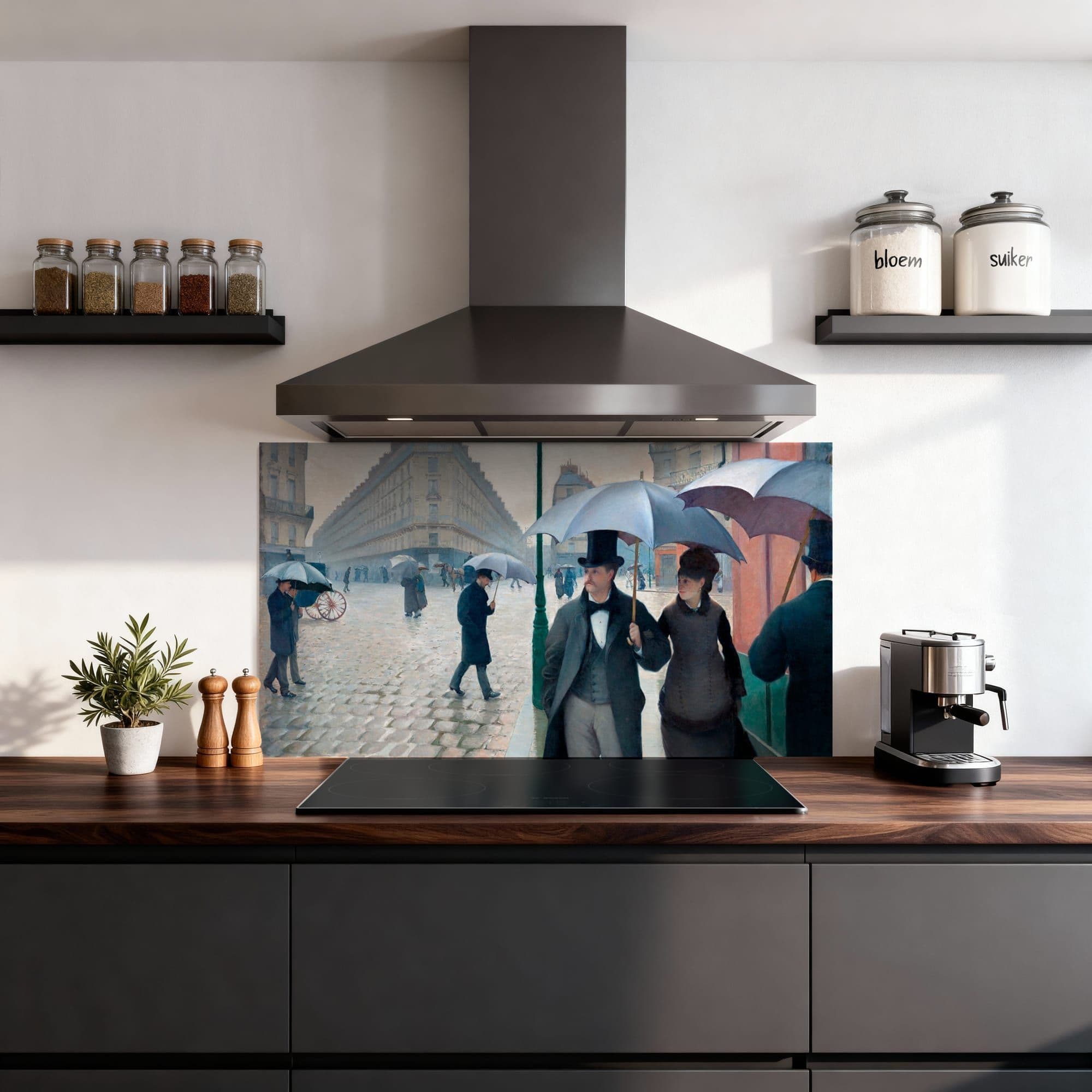 Parijs Regen Straat Spatscherm, productfoto 1