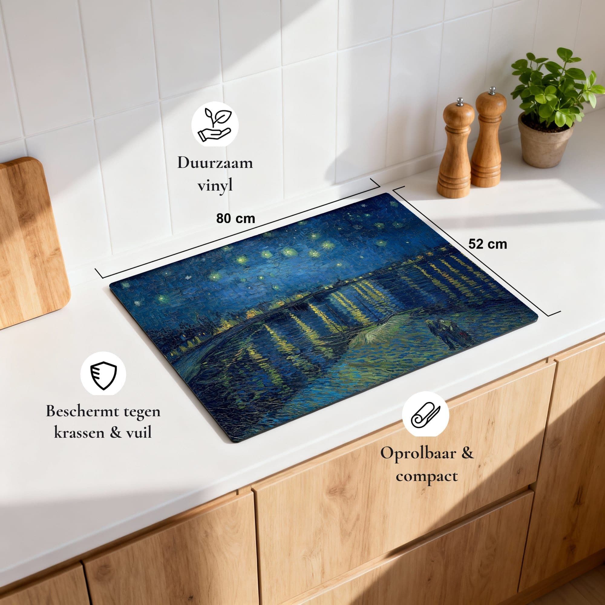 Sterrennacht boven de Rhône Inductiebeschermer, productfoto 1