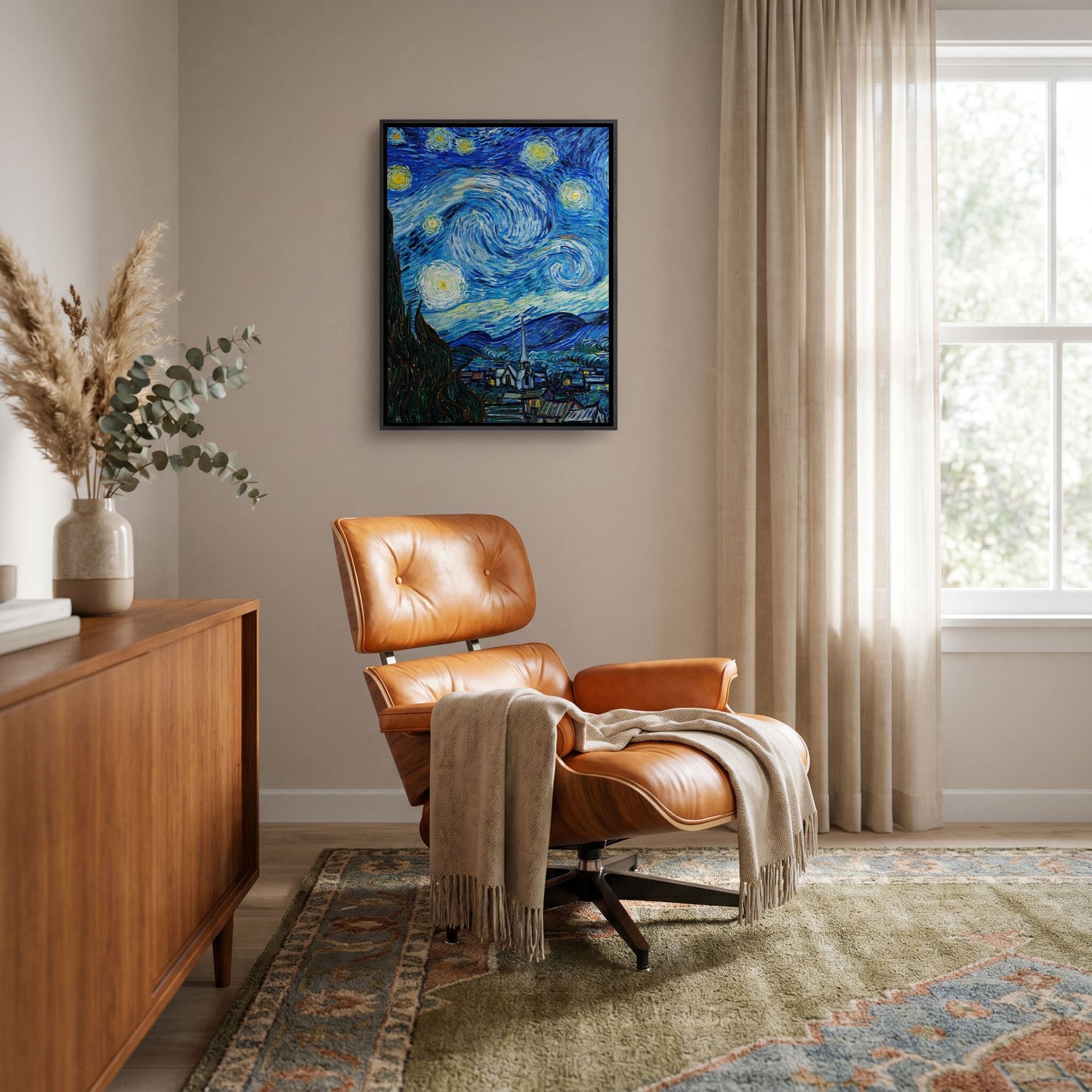 Sterrennacht - Vincent Van Gogh Canvas schilderij, sfeer woonkamer