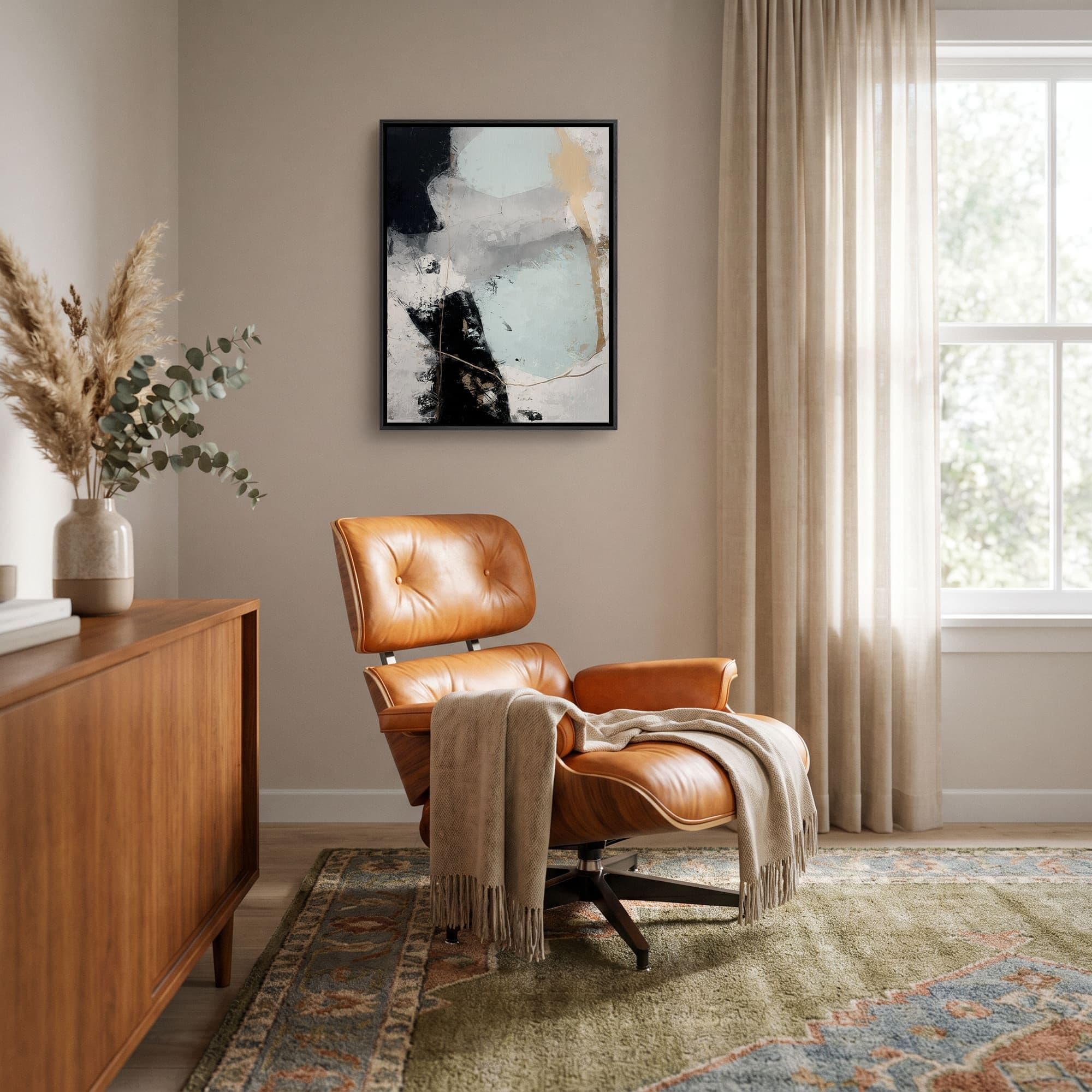 Abstract Zwart Goud Canvas schilderij