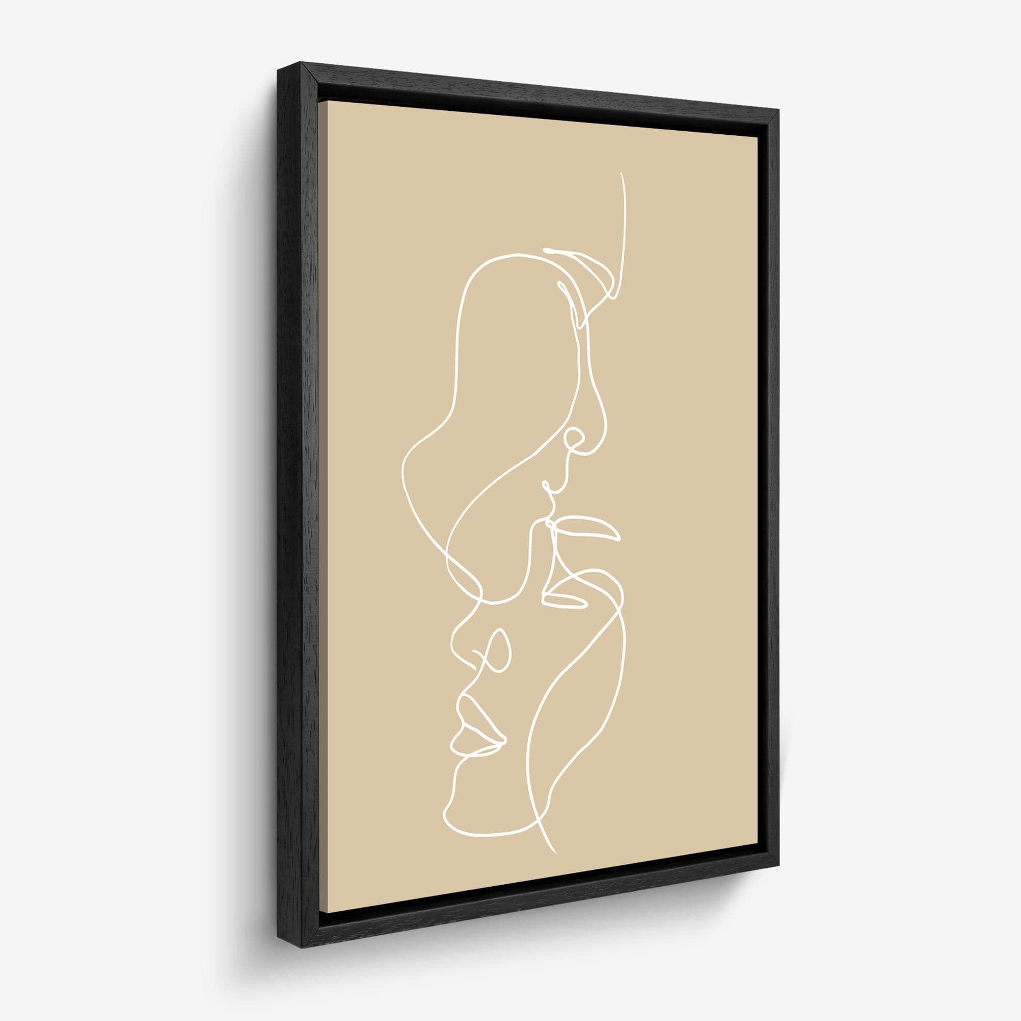 Line Art Silhouet Canvas schilderij