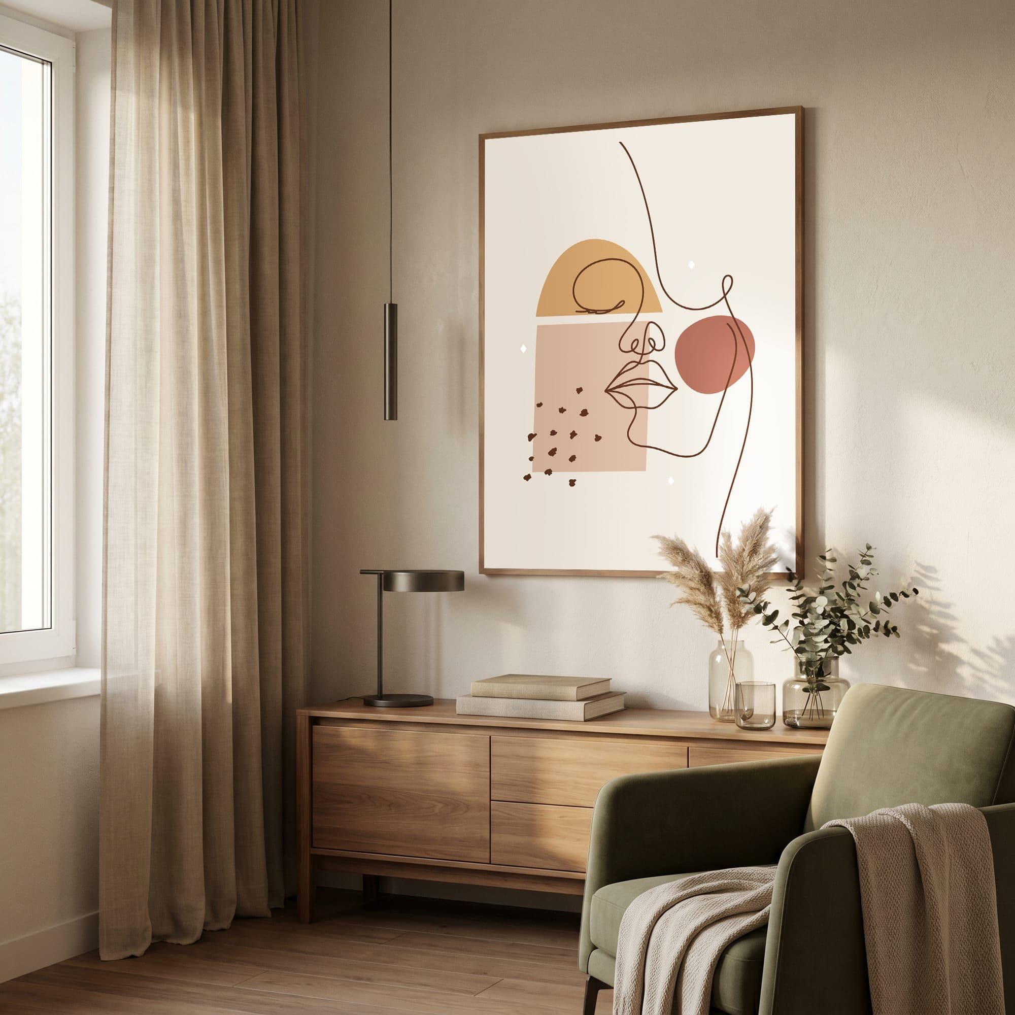 Line Art Terracotta, sfeer woonkamer