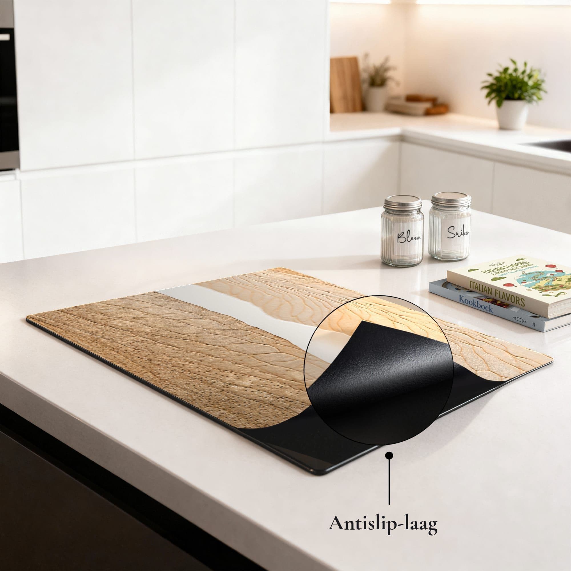 Organic Leather Sand Inductiebeschermer, sfeer aanrecht
