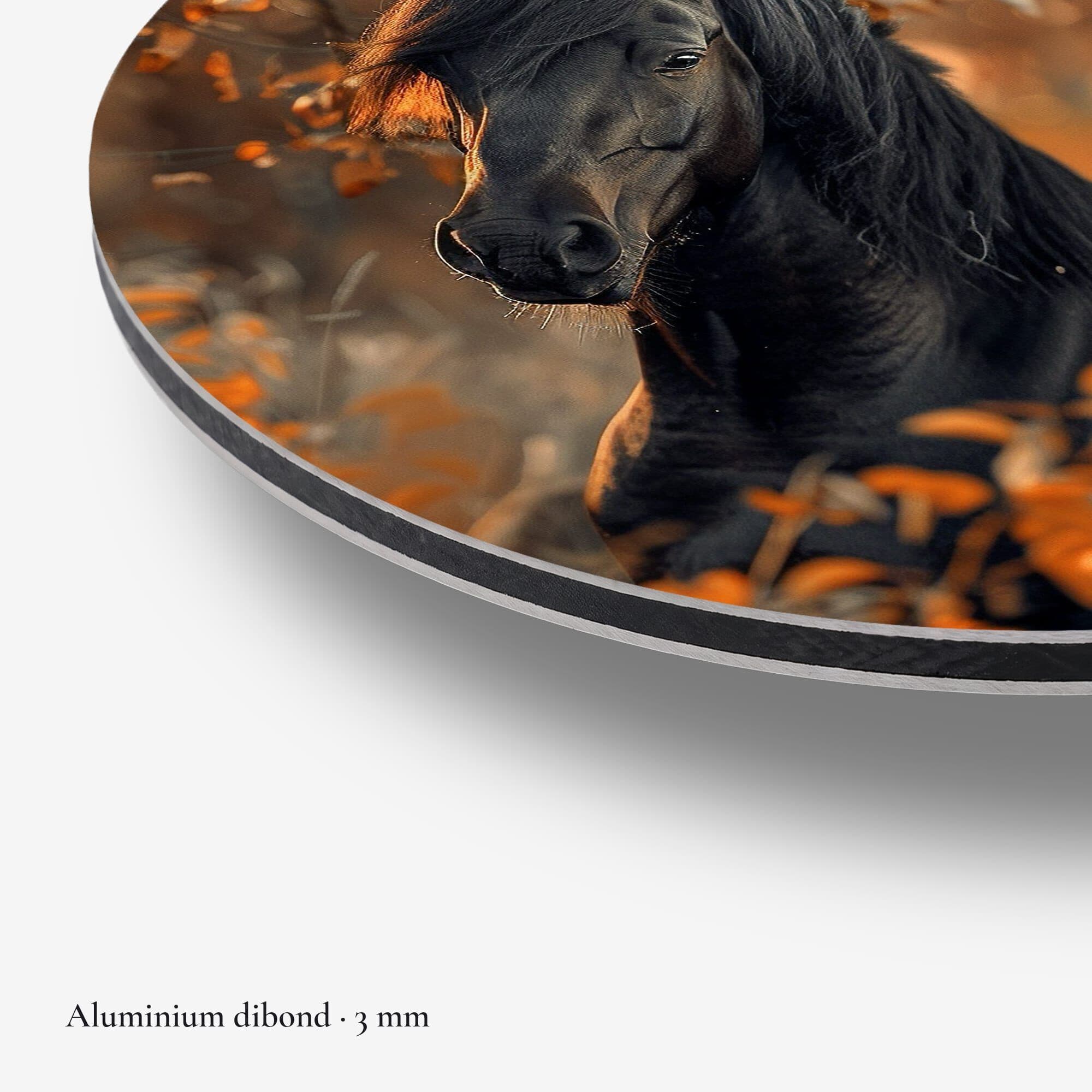 Autumn Majesty Muurcirkel, detail rand dibond